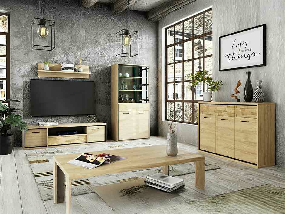 Viesistabas komplekts Etrmoni 118 (Gaišs koks + Ozols)