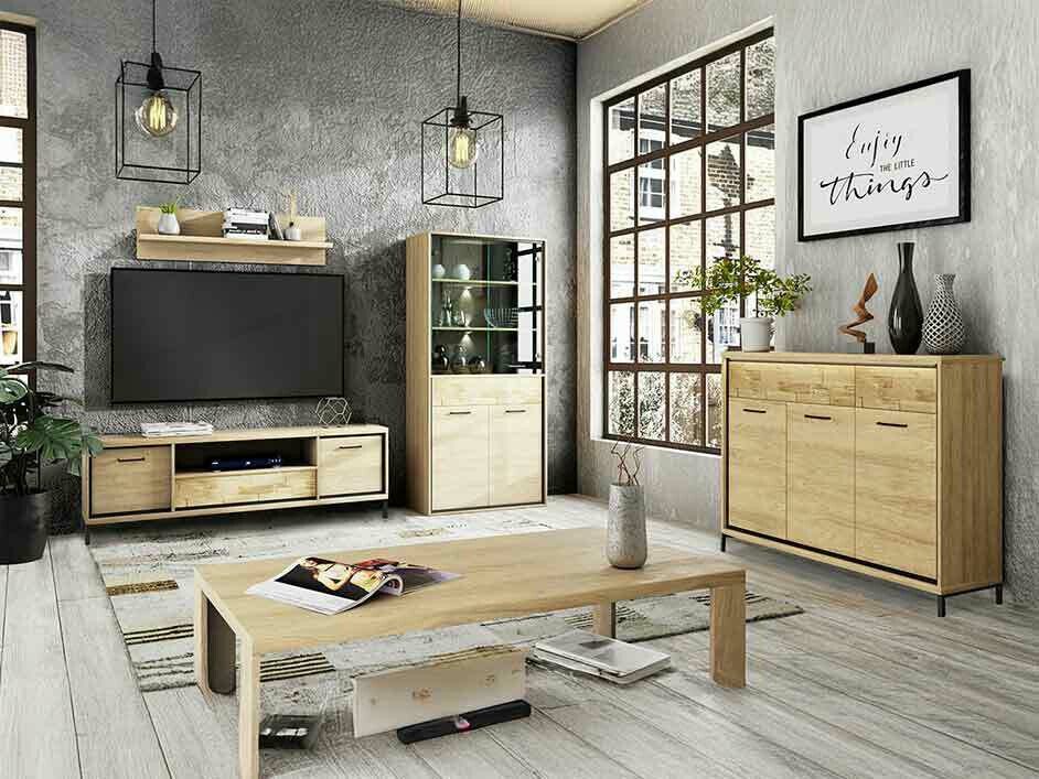 Viesistabas komplekts Etrmoni 118 (Gaišs koks + Ozols)