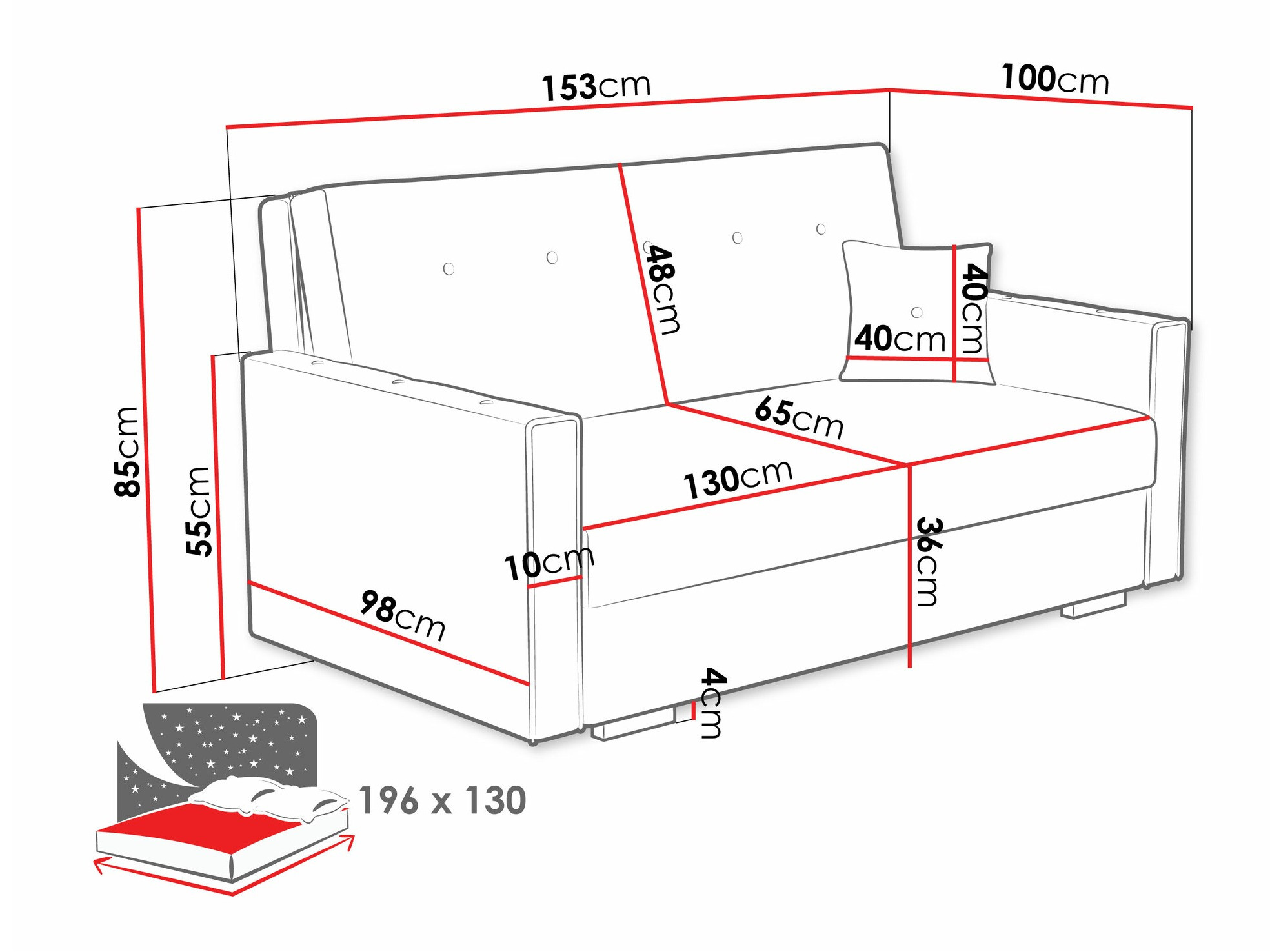 Диван-кровать Columbus 234 (Coral 15)