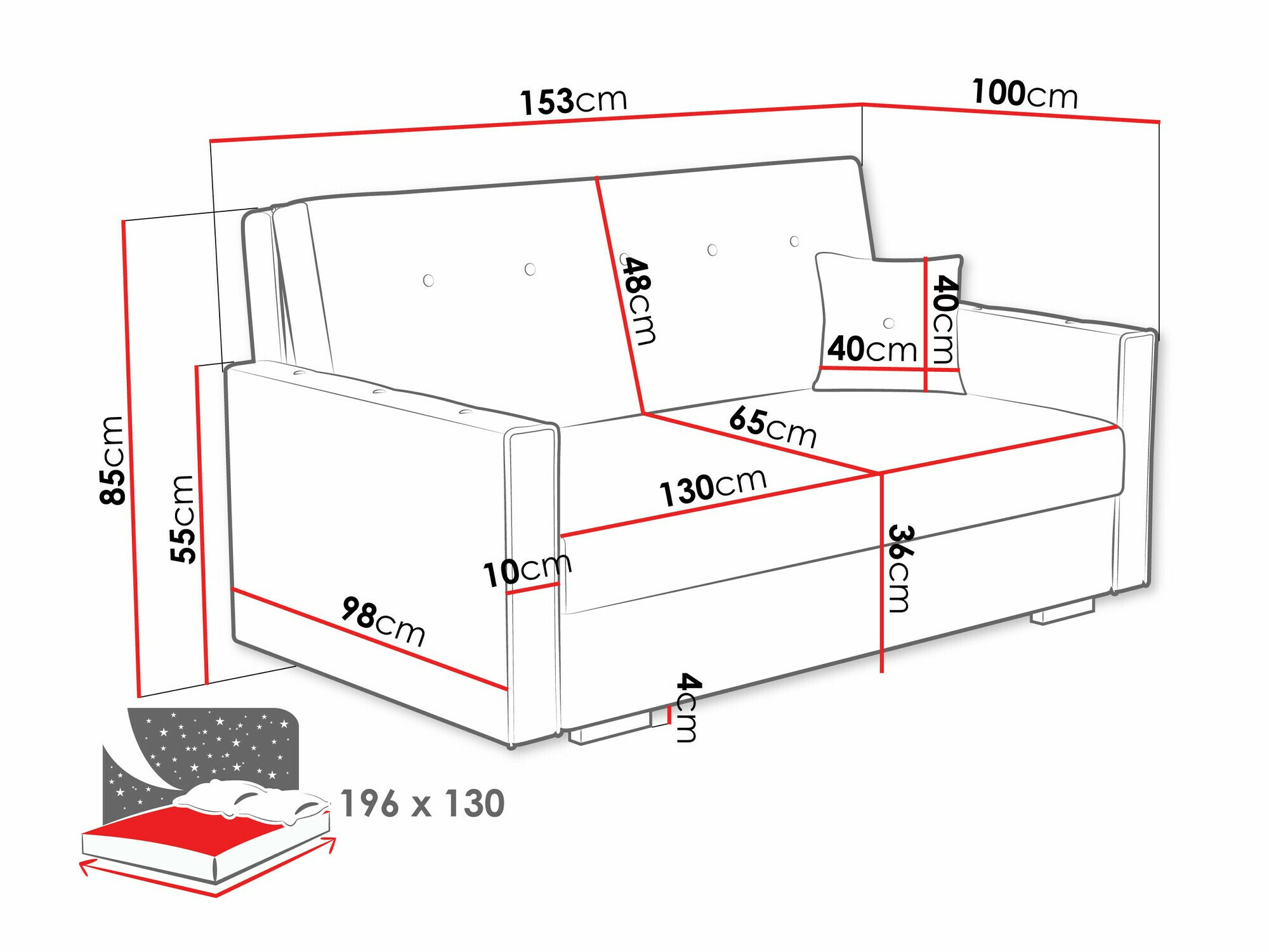 Диван-кровать Columbus 234 (Coral 65)