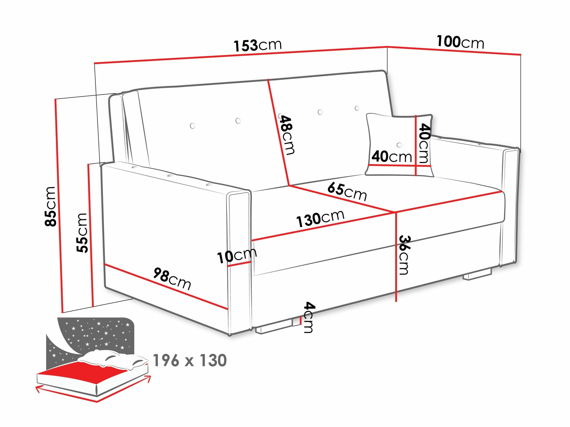 Dīvāns gulta Columbus 234 (Coral 75)