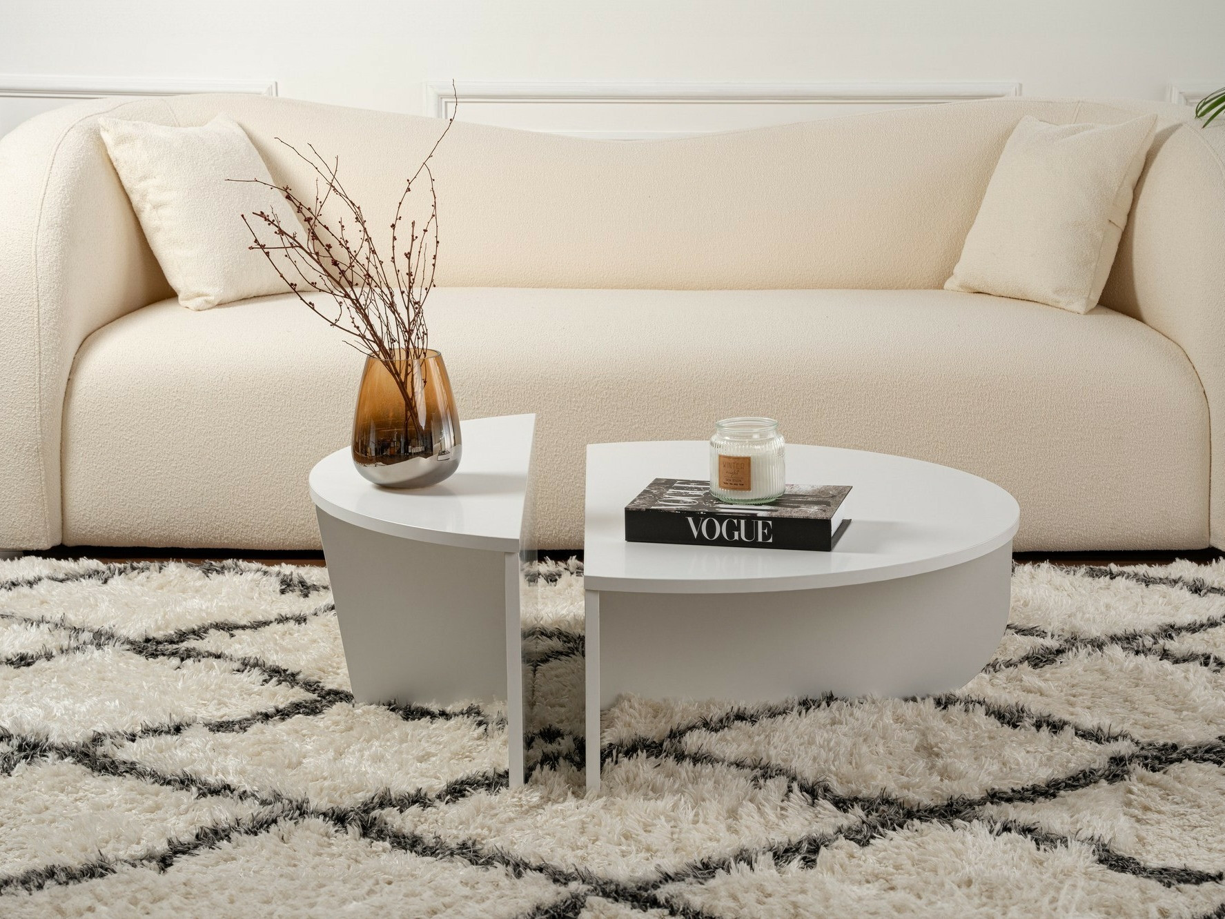 Комплект журнальных столиков Novato 100 (Белый)