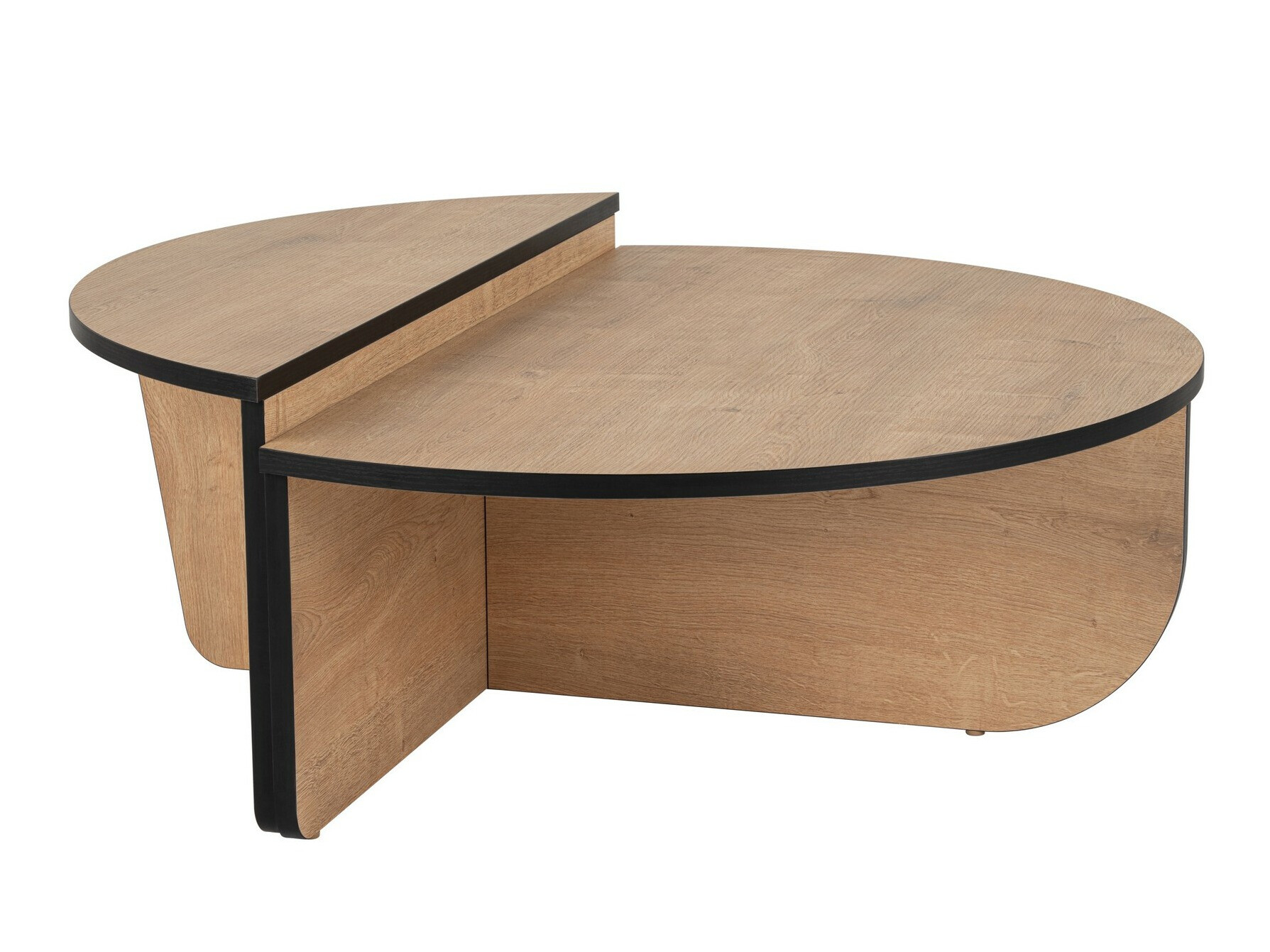 Комплект журнальных столиков Novato 100 (Медовый дуб + Чёрный)