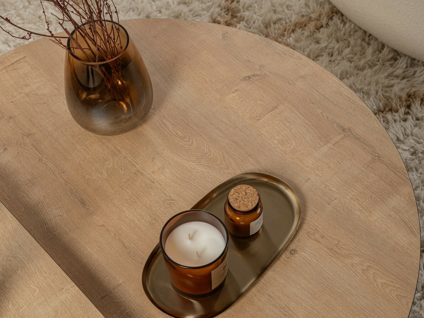 Комплект журнальных столиков Novato 100 (Медовый дуб + Чёрный)