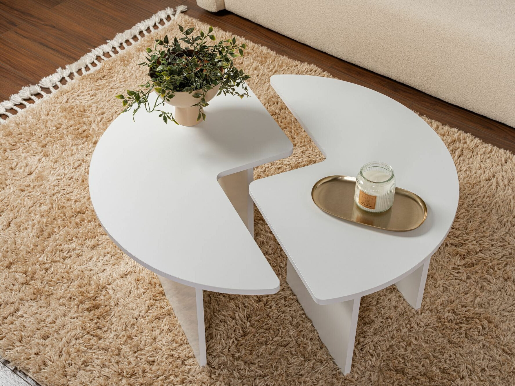 Комплект журнальных столиков Novato 114 (Белый)