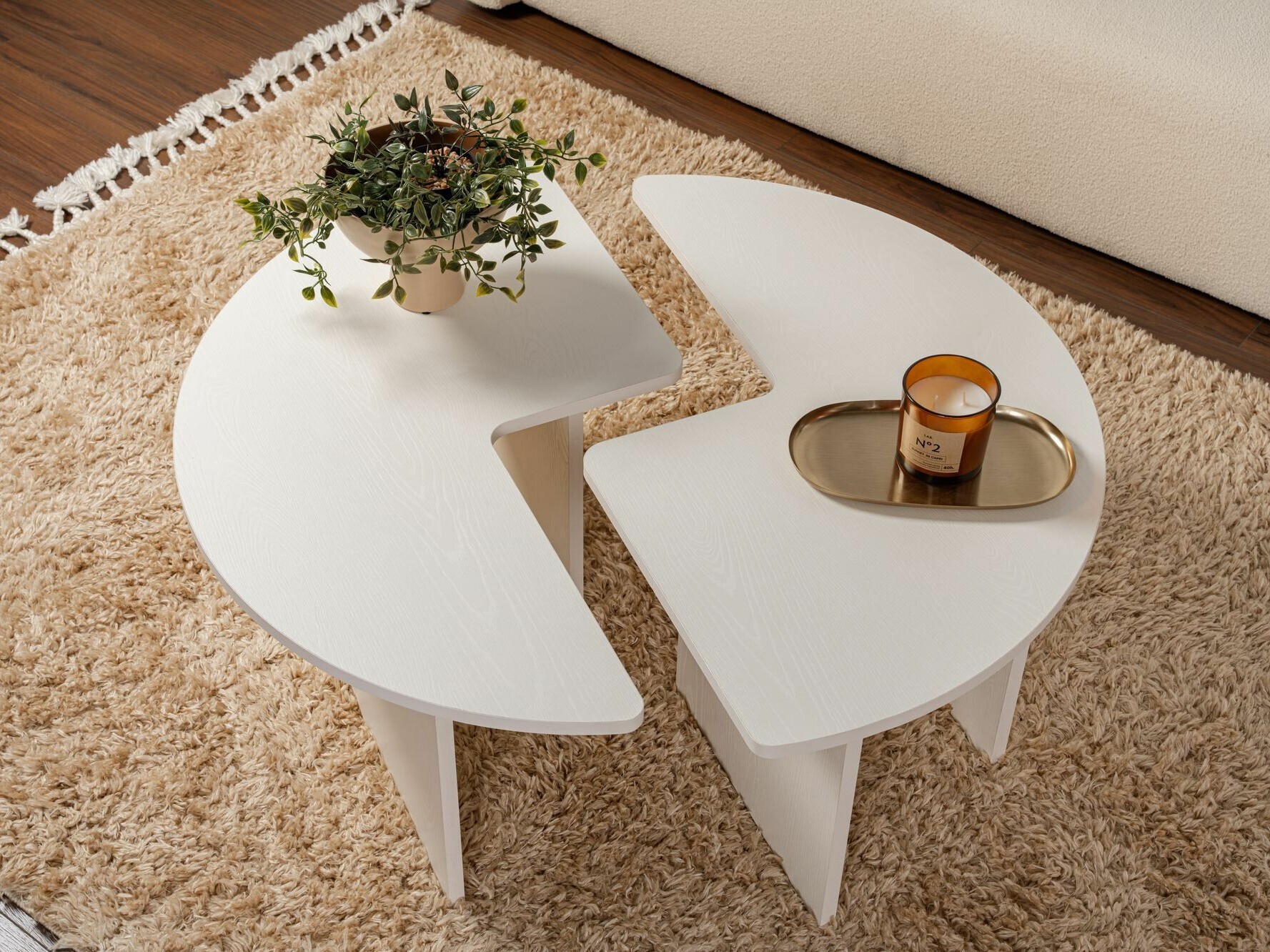 Комплект журнальных столиков Novato 114 (Крем)