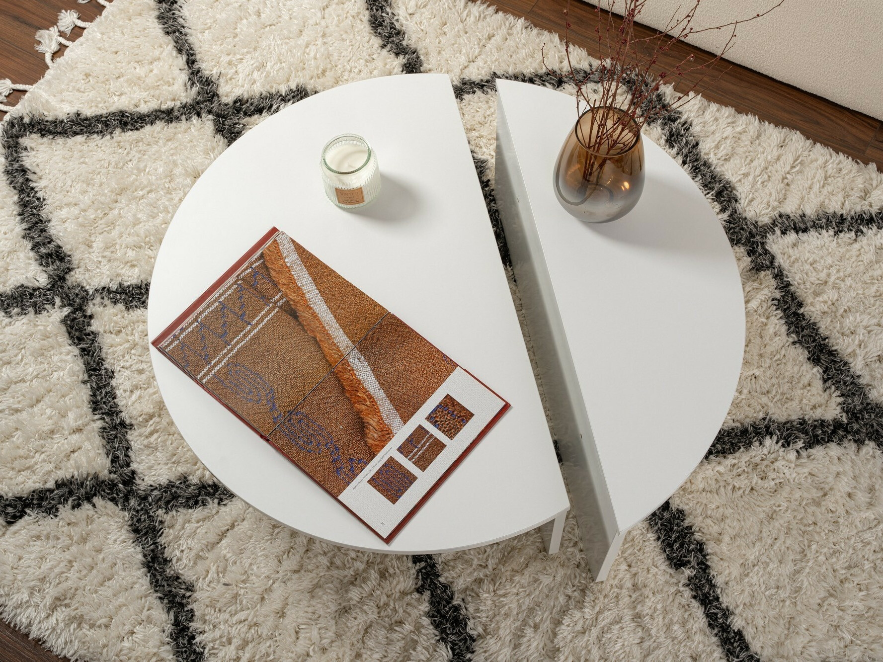 Žurnālu galdiņu komplekts Novato 100 (Balts)