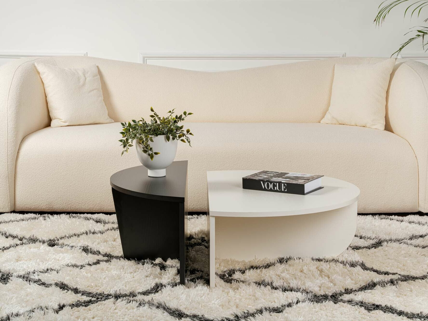 Žurnālu galdiņu komplekts Novato 100 (Krēms + Melns)