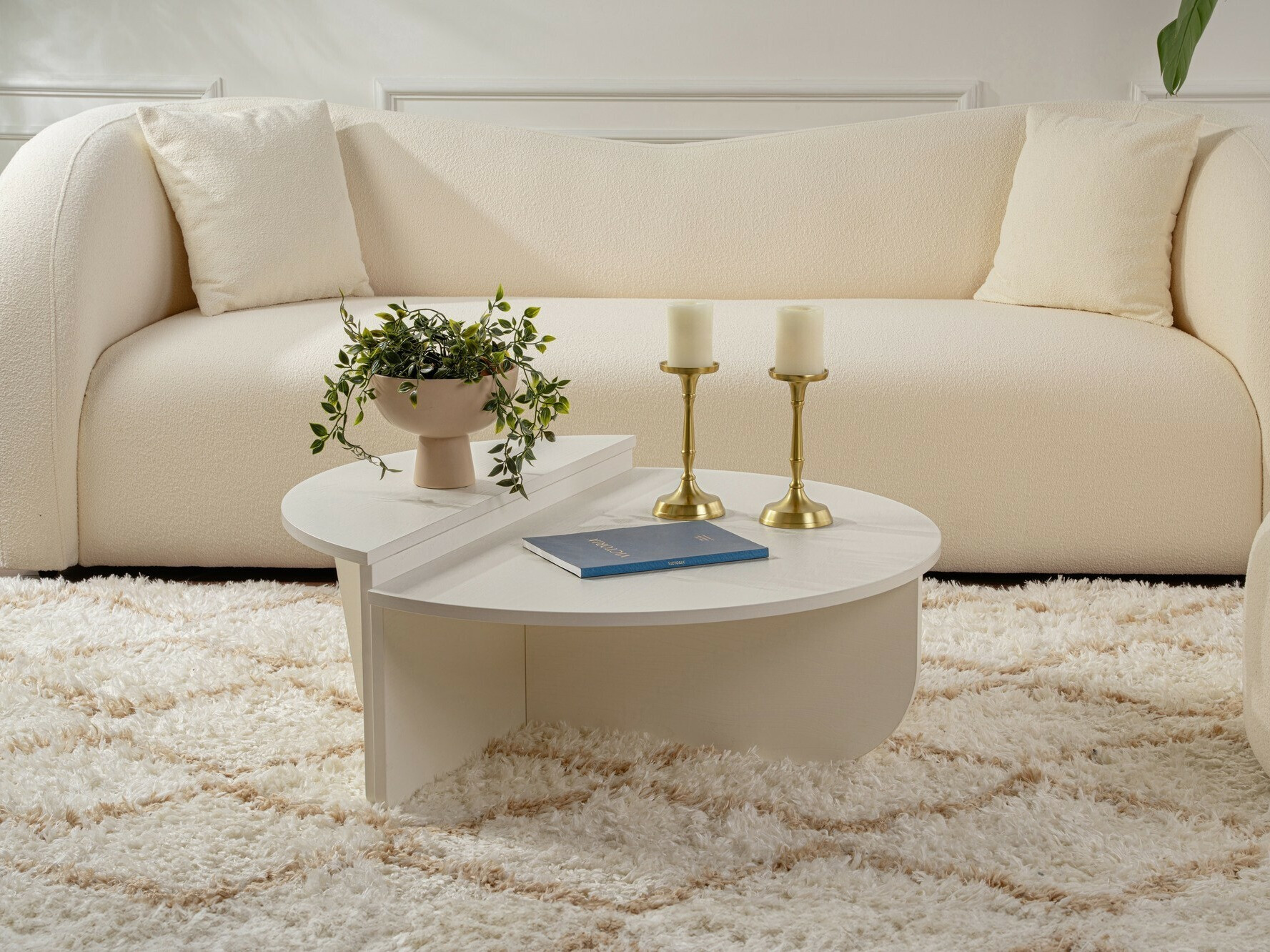 Žurnālu galdiņu komplekts Novato 100 (Krēms)