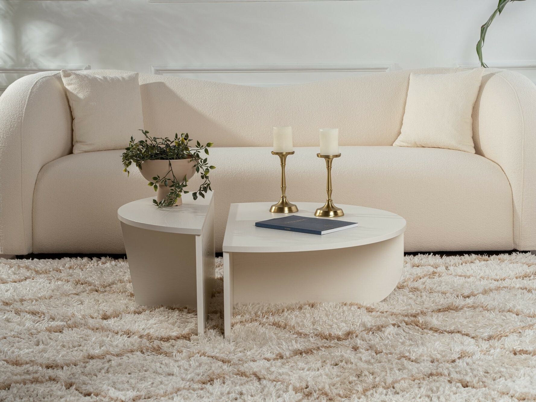 Žurnālu galdiņu komplekts Novato 100 (Krēms)