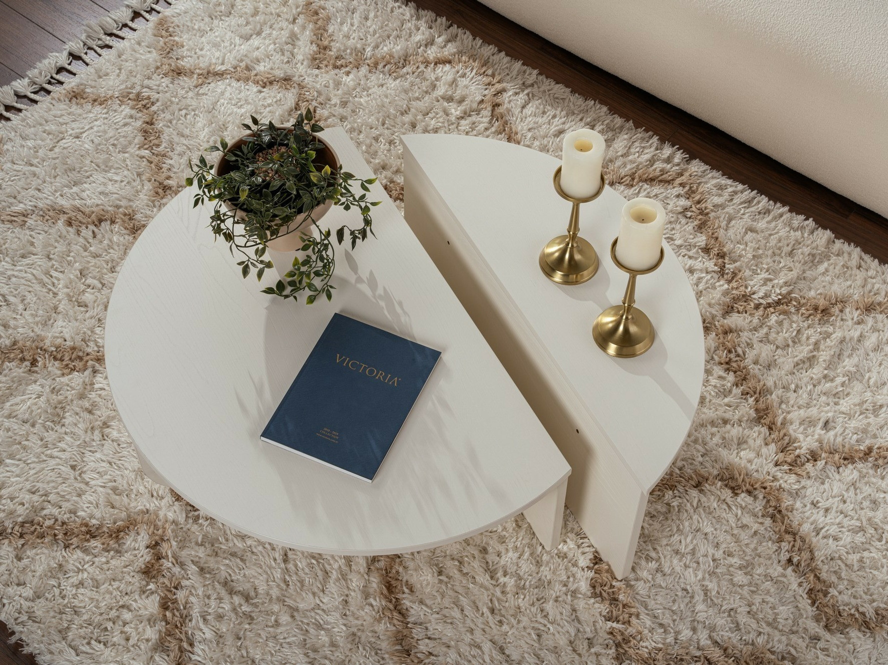 Žurnālu galdiņu komplekts Novato 100 (Krēms)