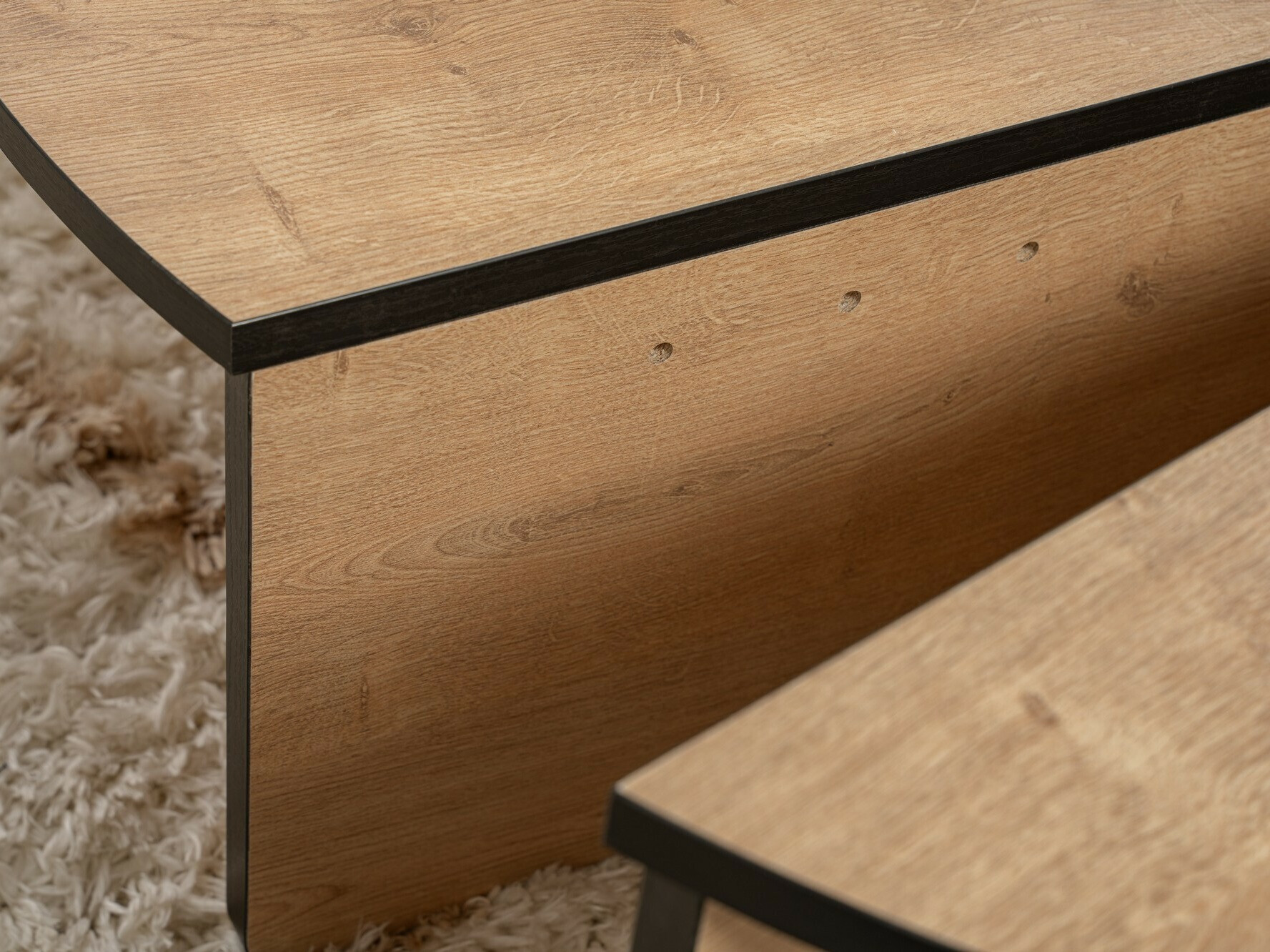 Žurnālu galdiņu komplekts Novato 100 (Medus ozols + Melns)