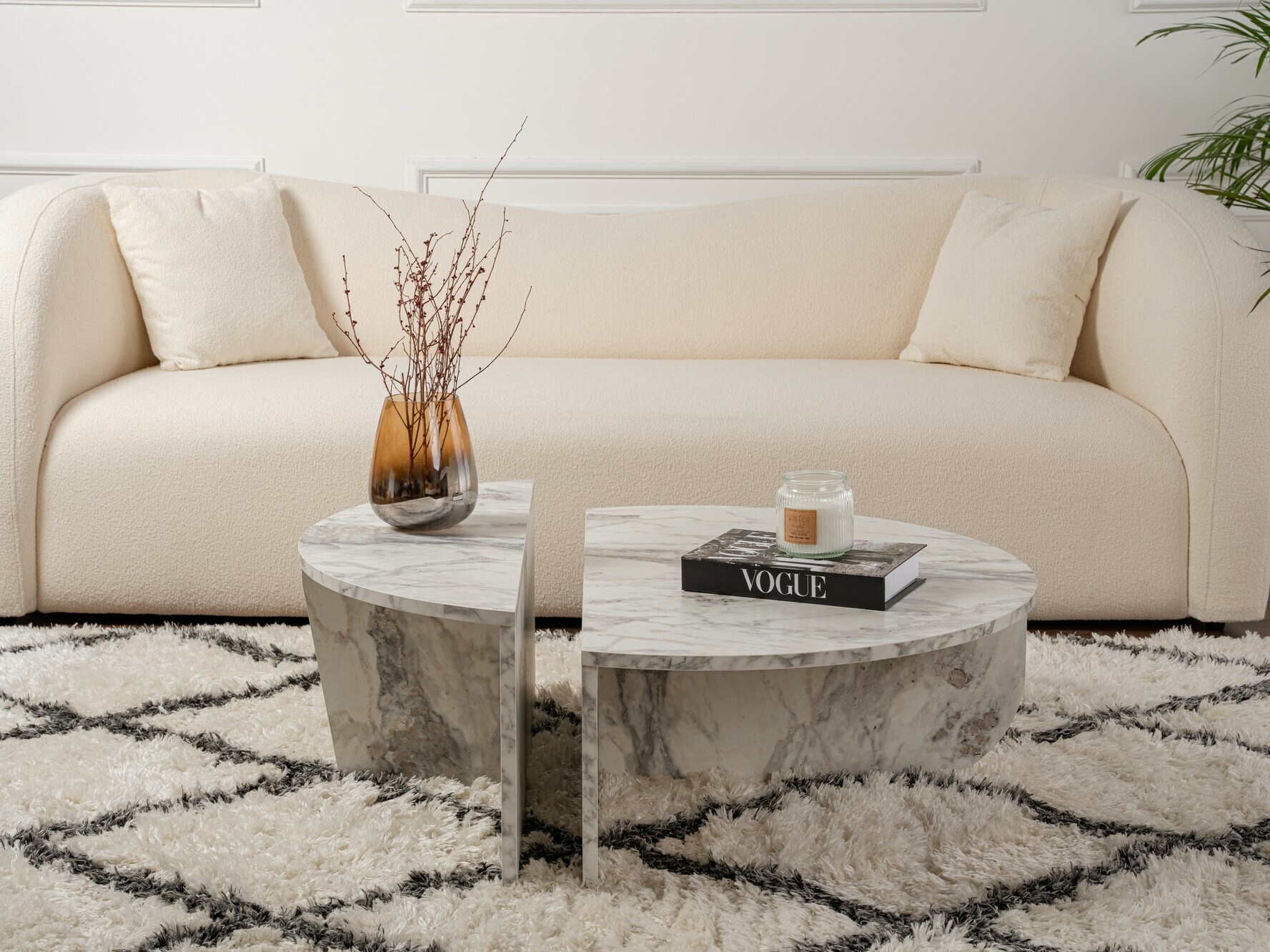 Žurnālu galdiņu komplekts Novato 100 (Pelēks marmors)