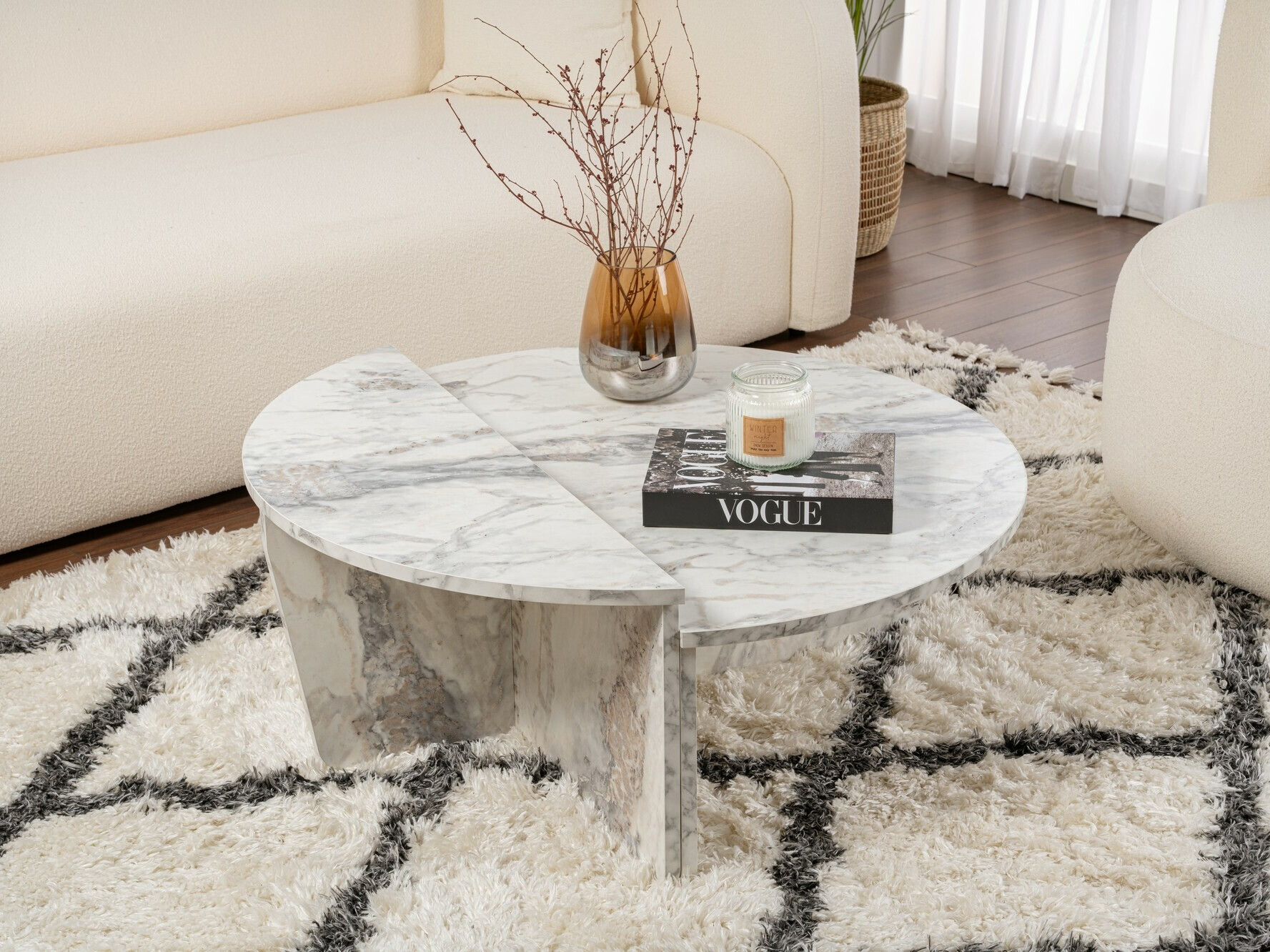 Žurnālu galdiņu komplekts Novato 100 (Pelēks marmors)