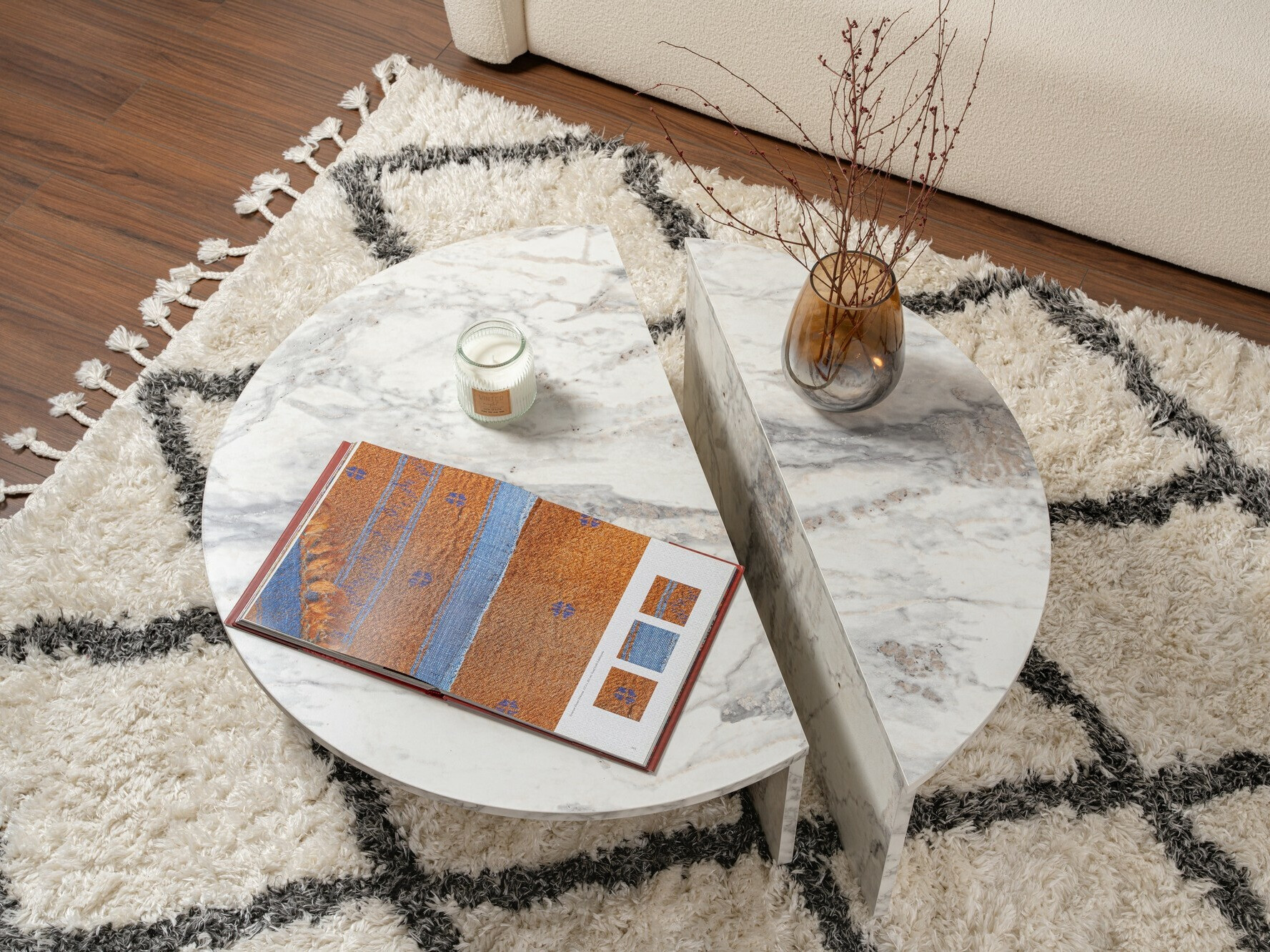 Žurnālu galdiņu komplekts Novato 100 (Pelēks marmors)