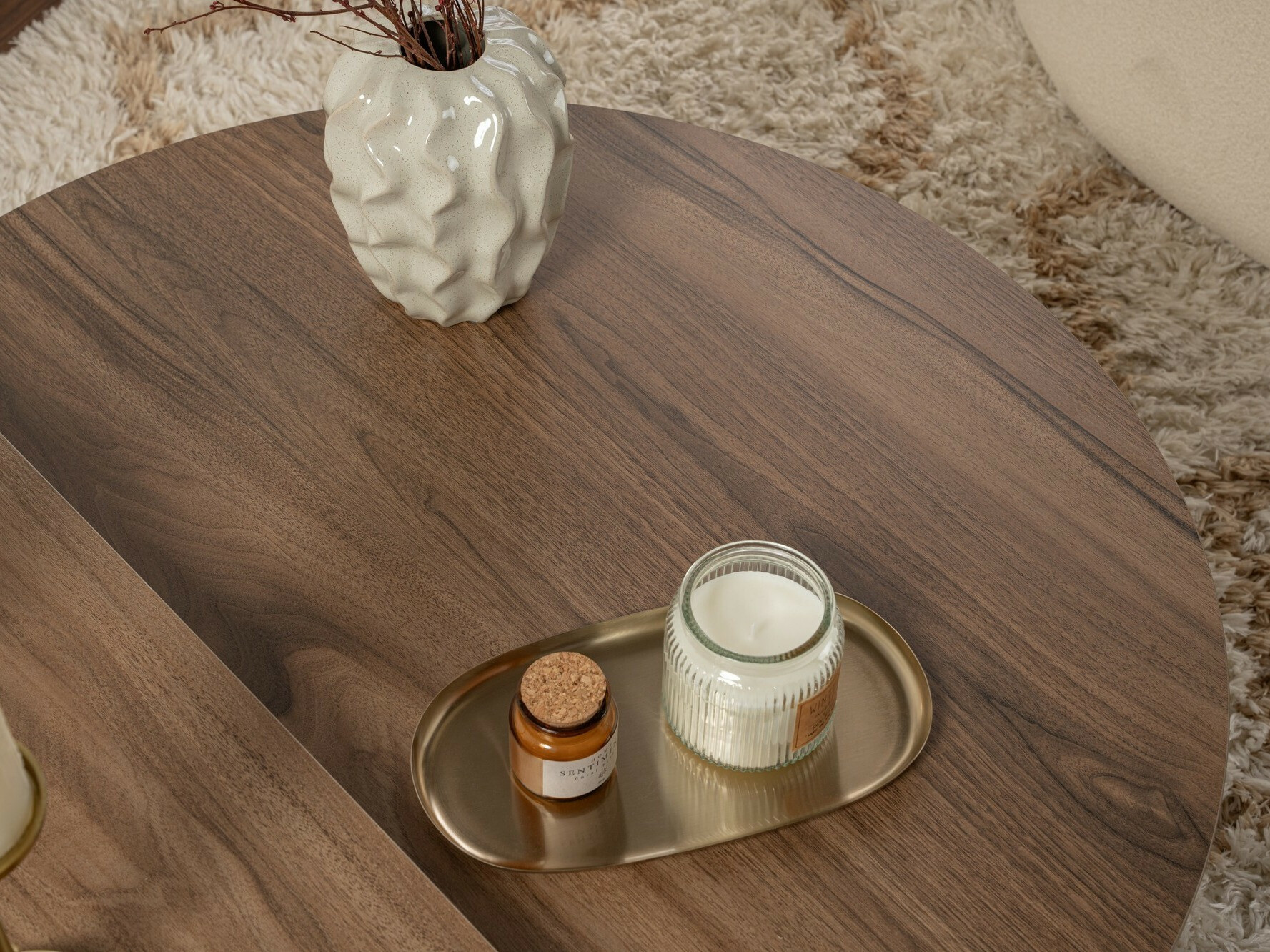 Žurnālu galdiņu komplekts Novato 100 (Riekstkoks + Balts)