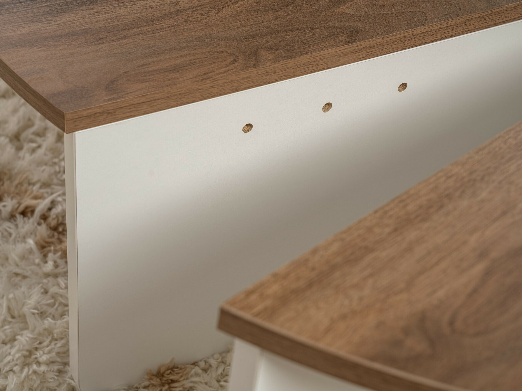 Žurnālu galdiņu komplekts Novato 100 (Riekstkoks + Balts)