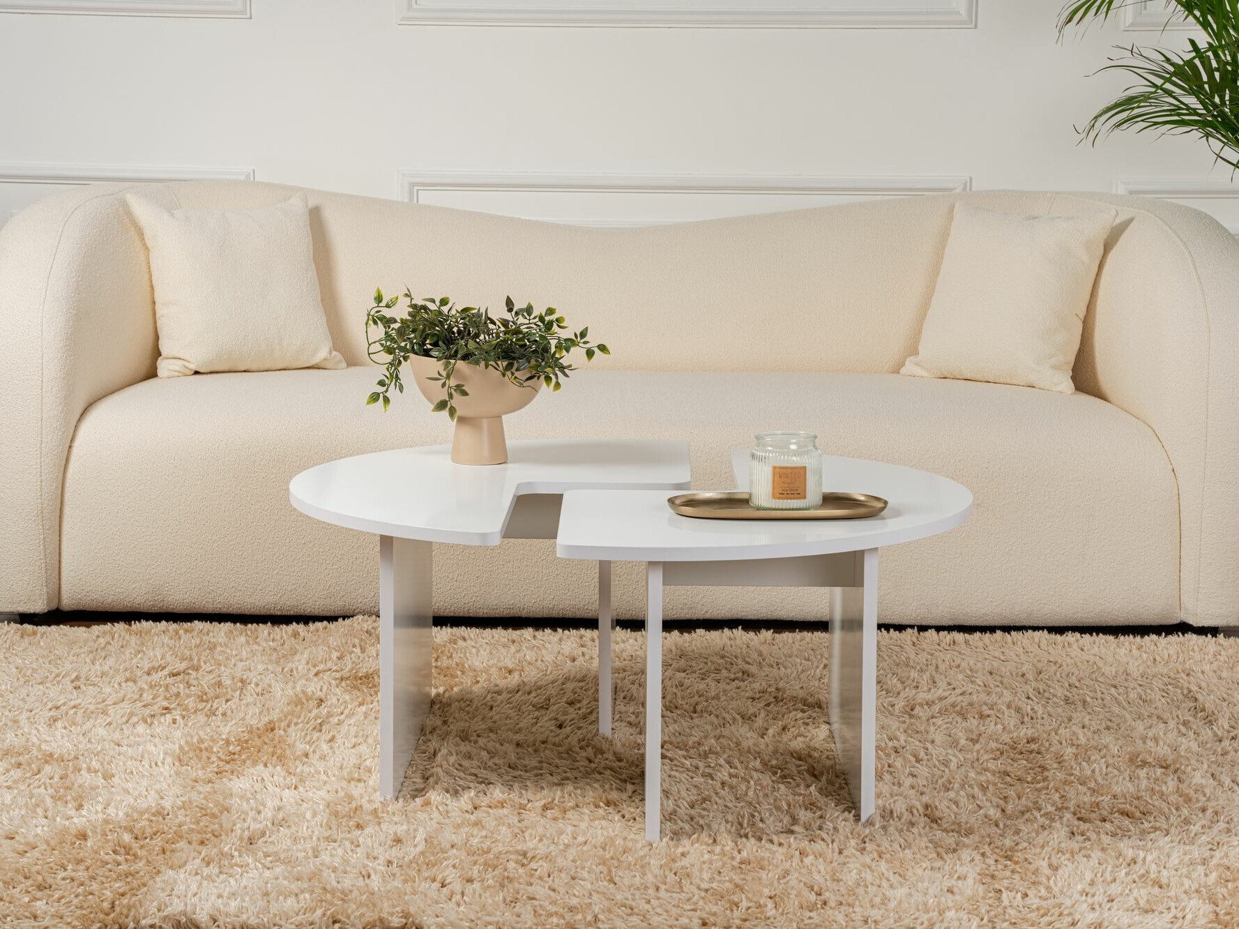 Žurnālu galdiņu komplekts Novato 114 (Balts)