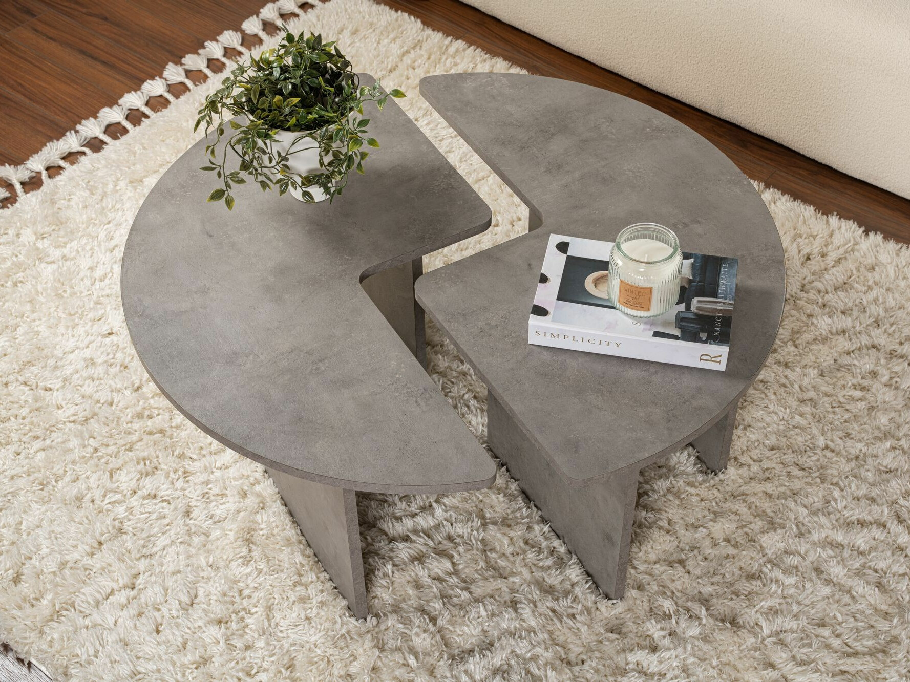 Žurnālu galdiņu komplekts Novato 114 (Betons)