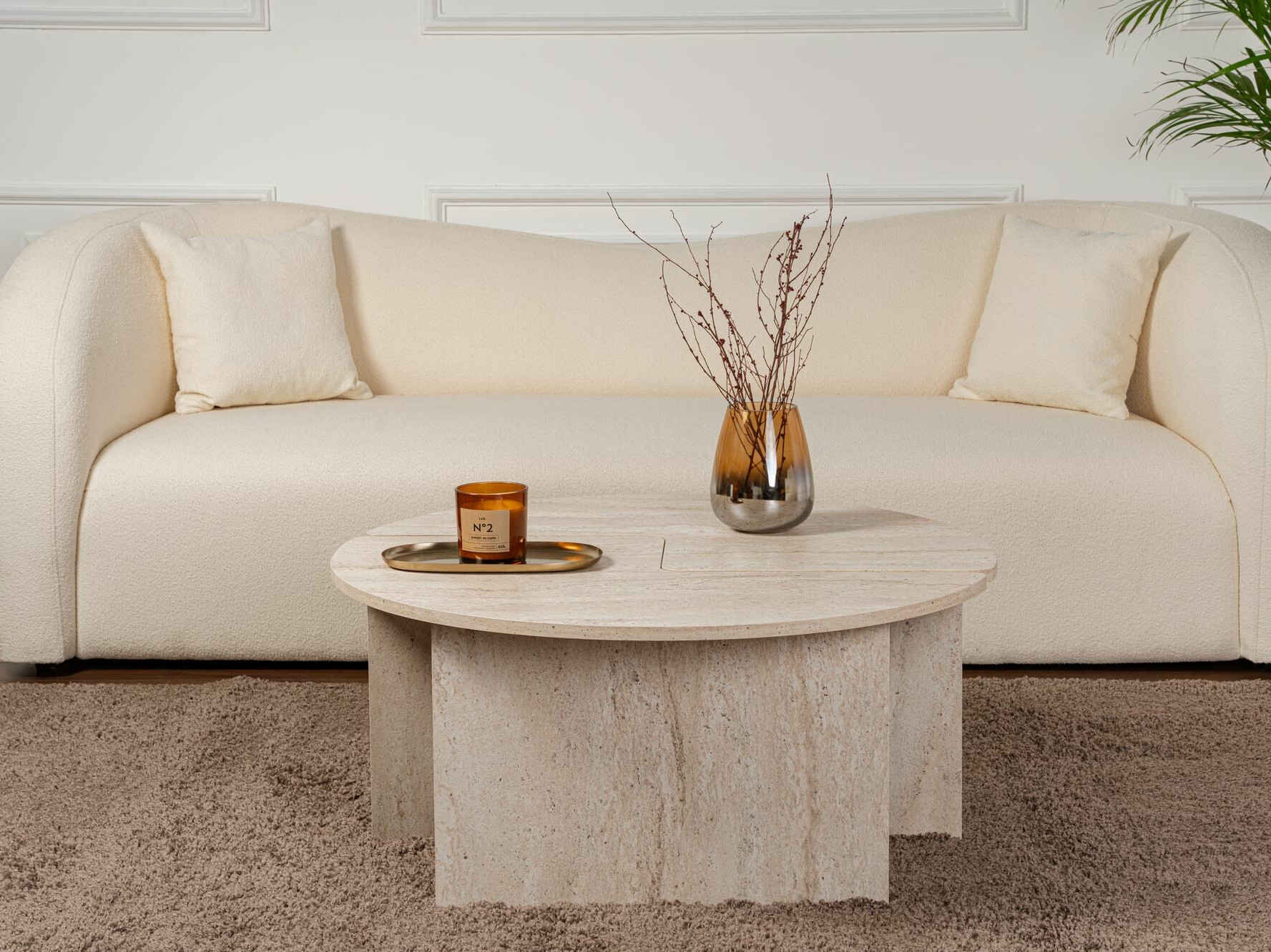 Žurnālu galdiņu komplekts Novato 114 (Gaišs travertīns)