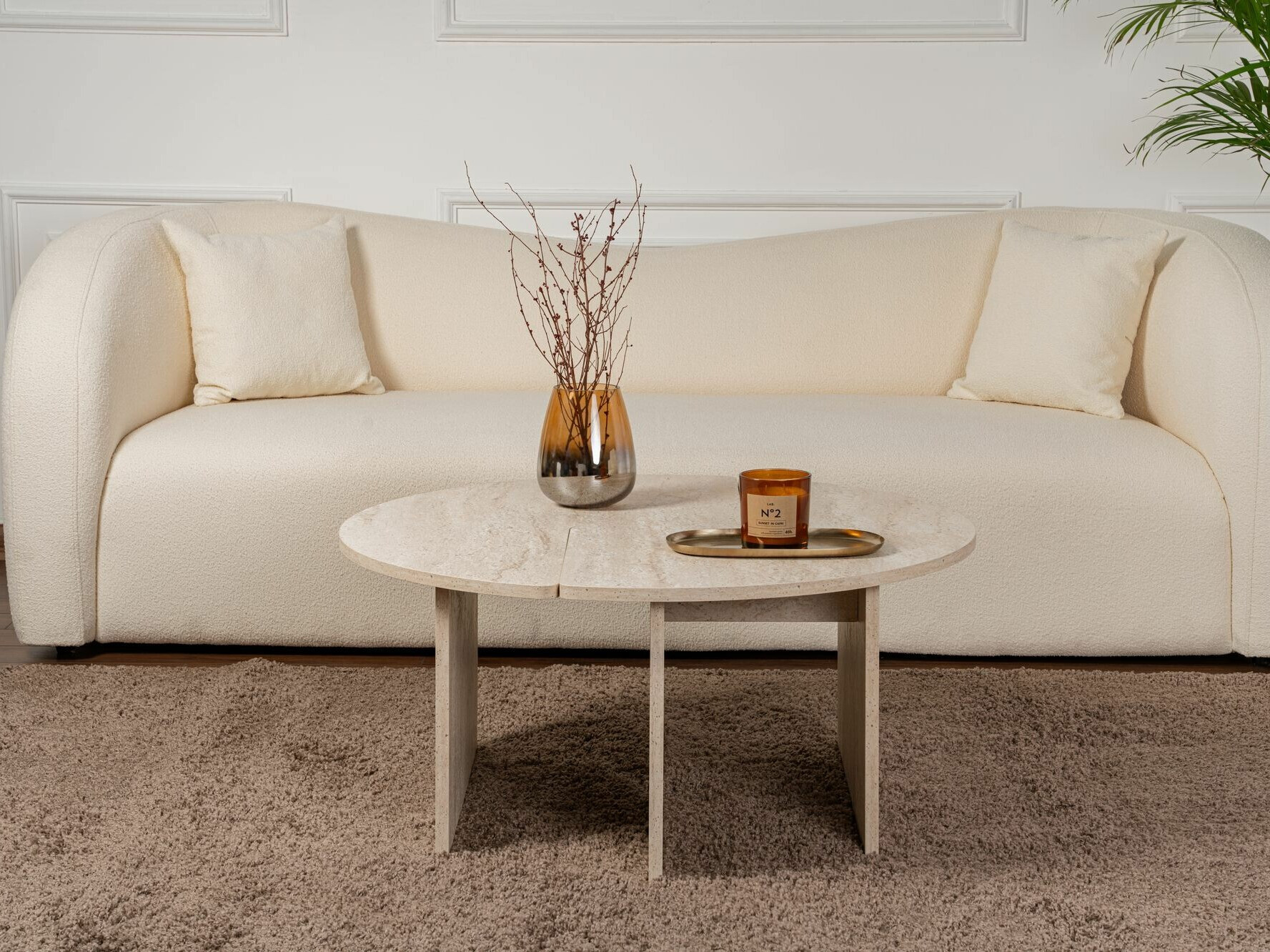 Žurnālu galdiņu komplekts Novato 114 (Gaišs travertīns)