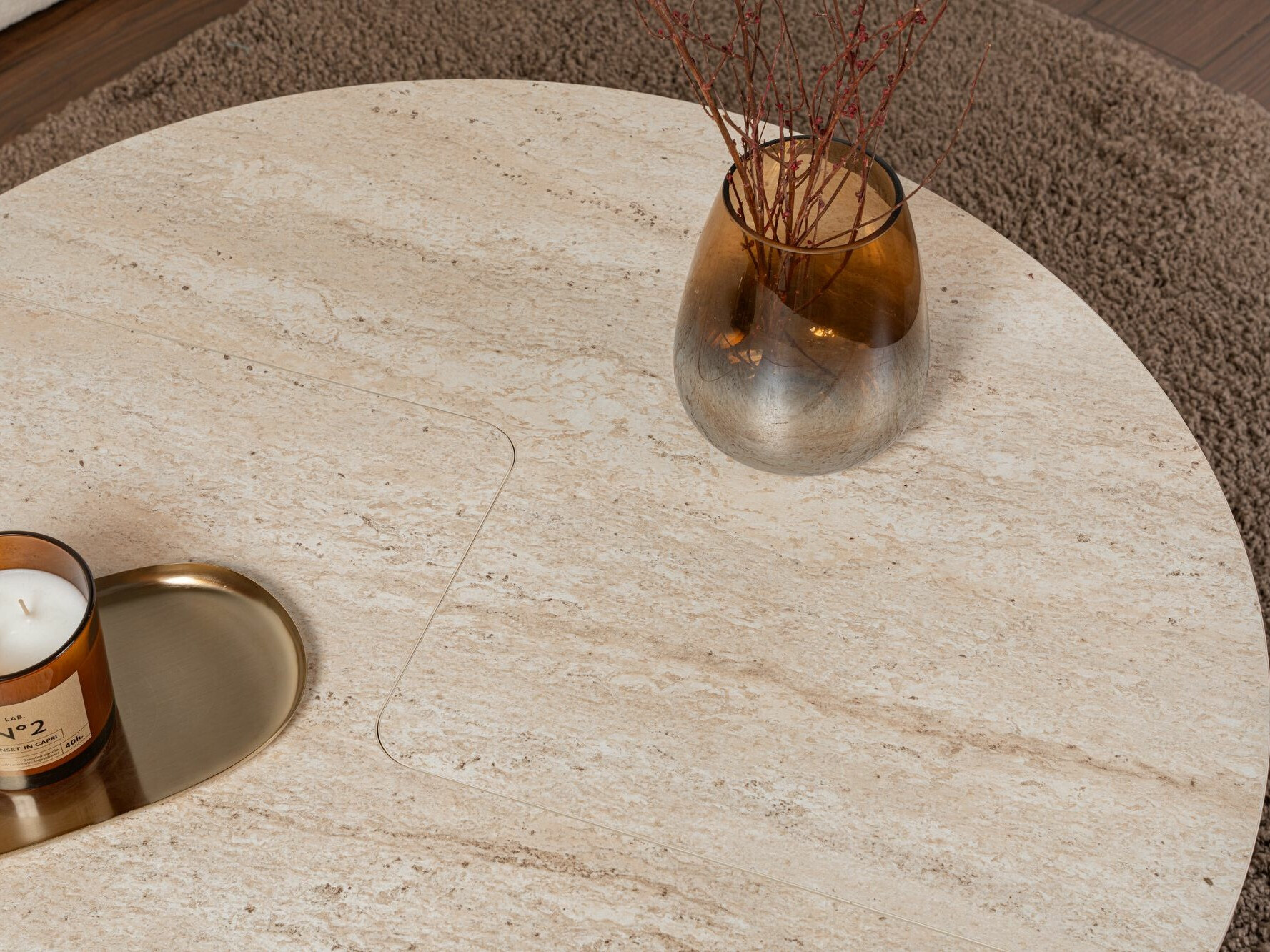 Žurnālu galdiņu komplekts Novato 114 (Gaišs travertīns)