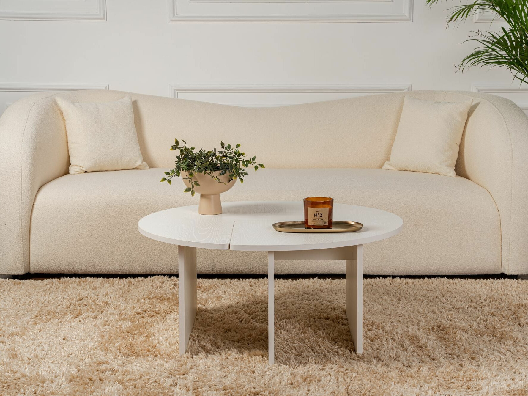 Žurnālu galdiņu komplekts Novato 114 (Krēms)