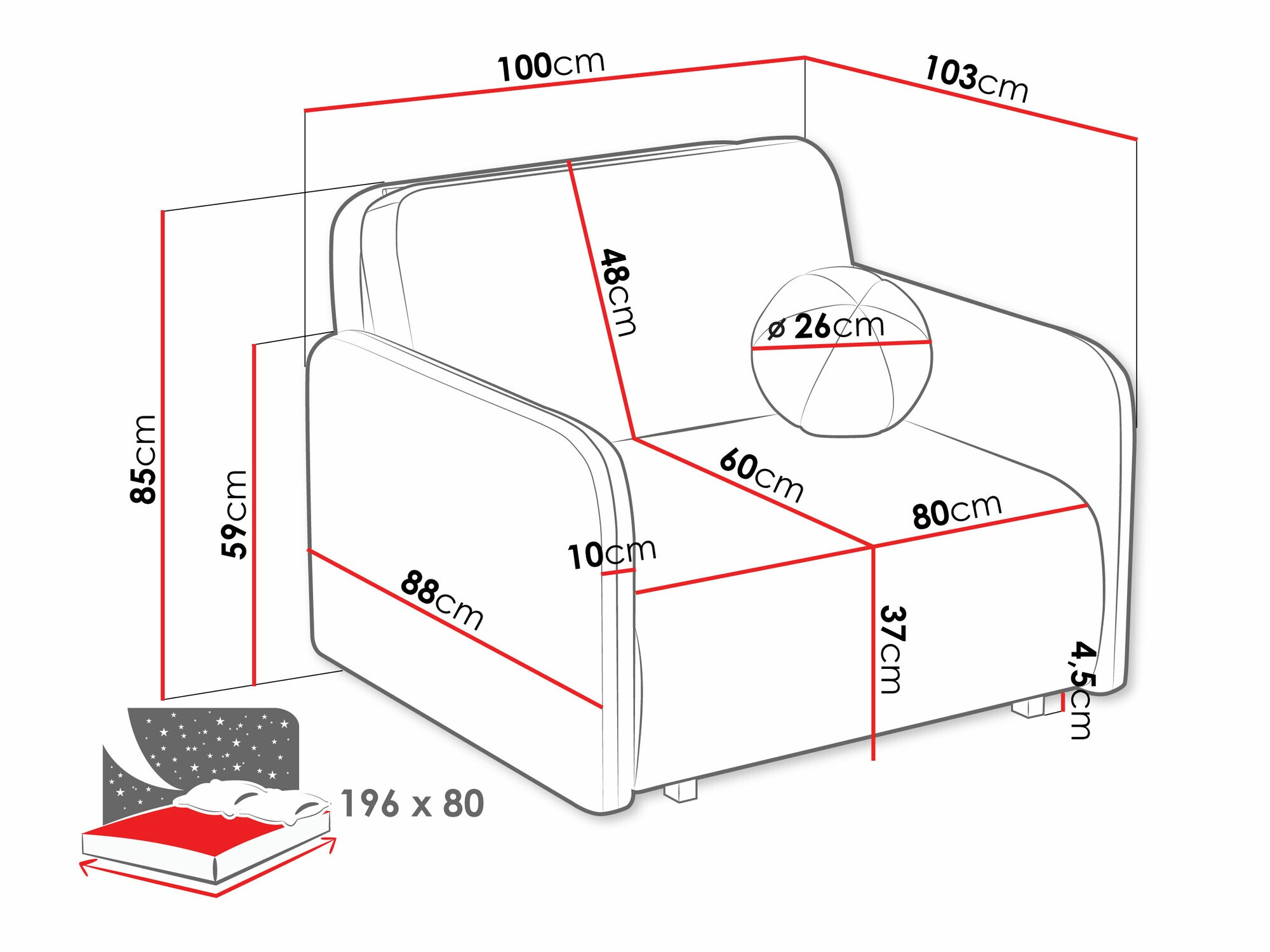 Atpūtas krēsls Poetal I (Coral 75)