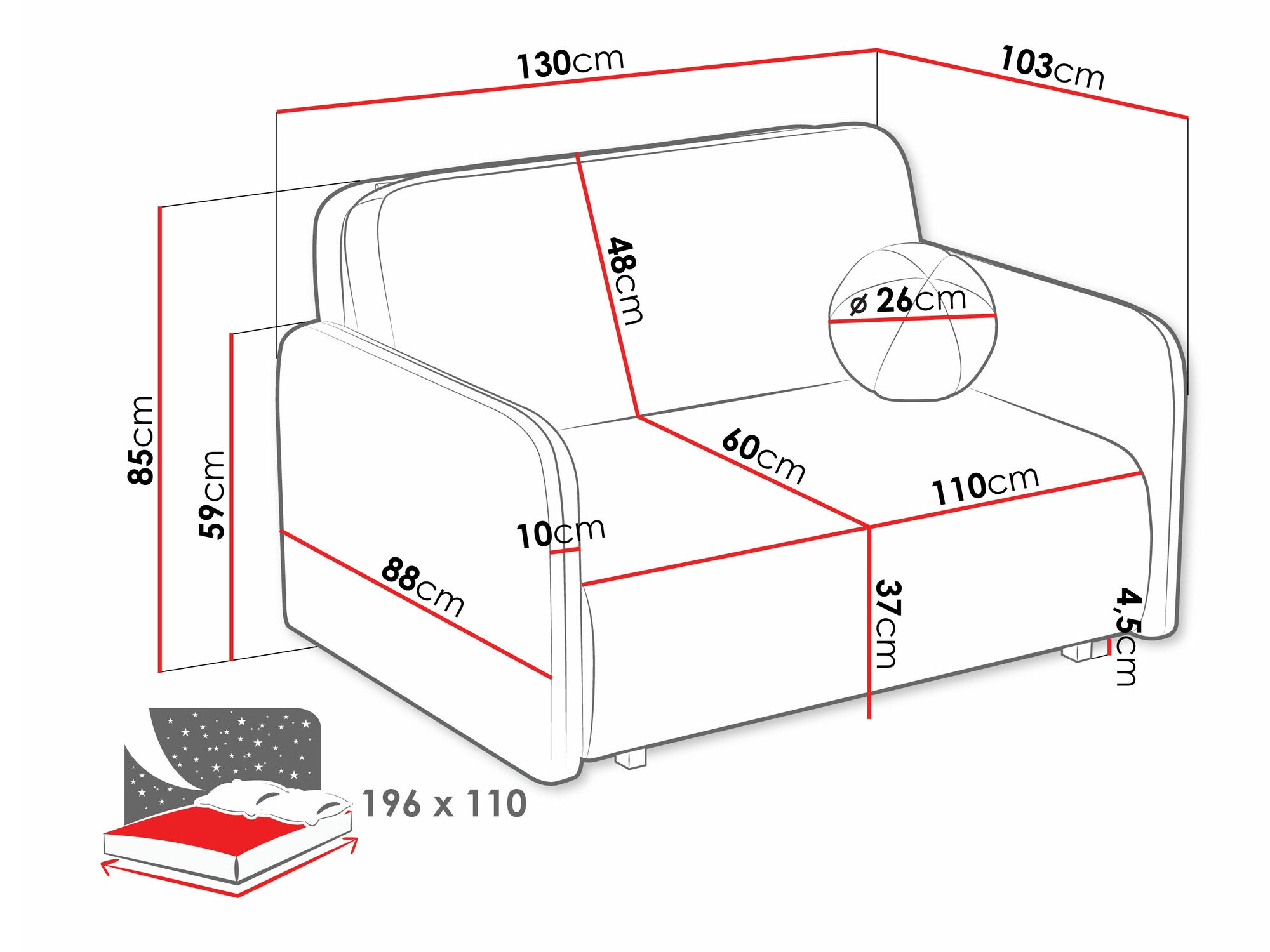 Диван-кровать Columbus 239 (Coral 50)