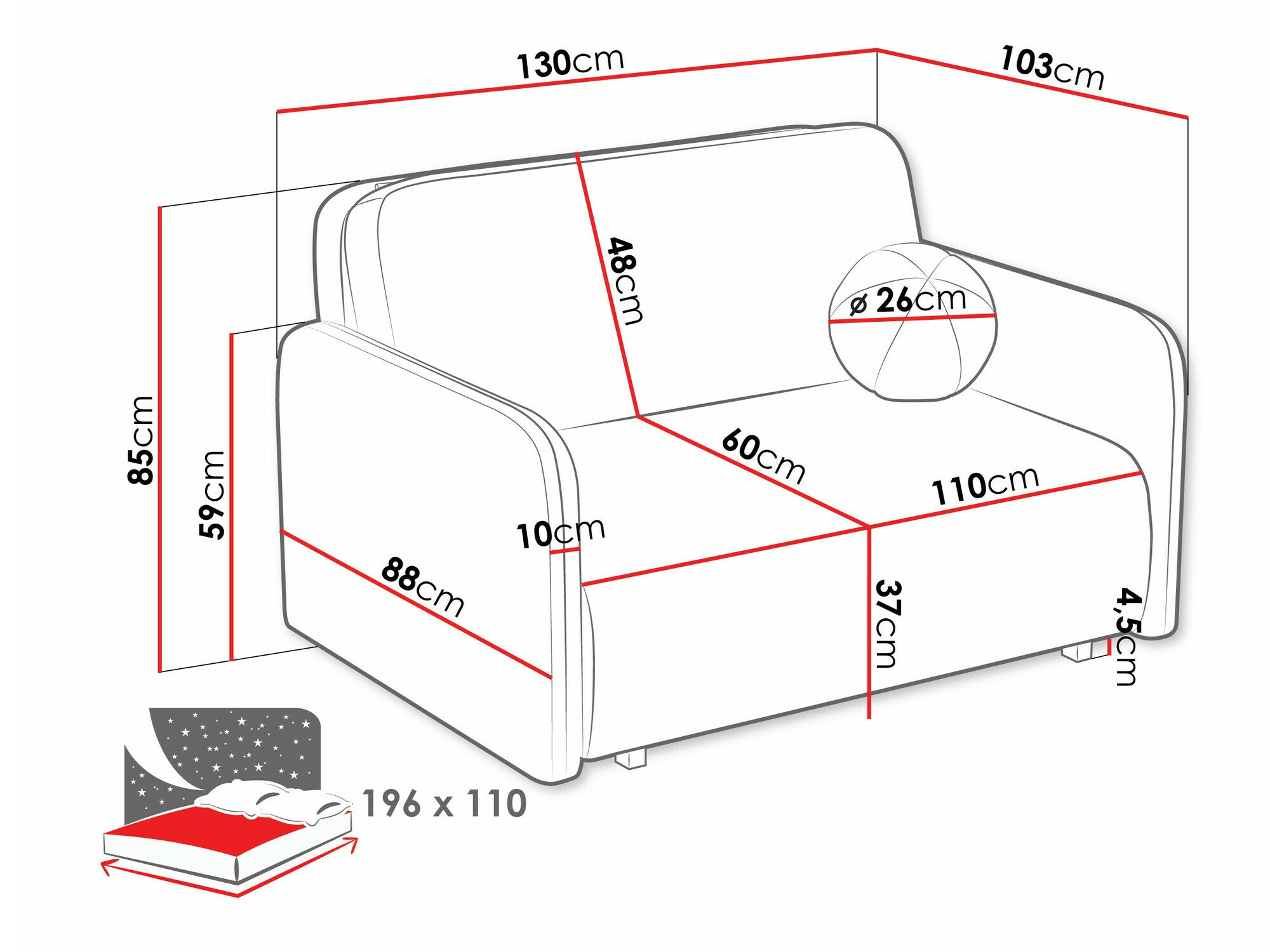 Dīvāns gulta Columbus 239 (Velo 626)