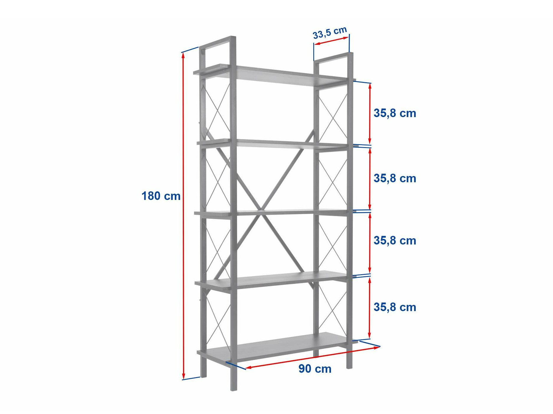 Стеллаж Novato 115 (Грецкий орех + Чёрный)