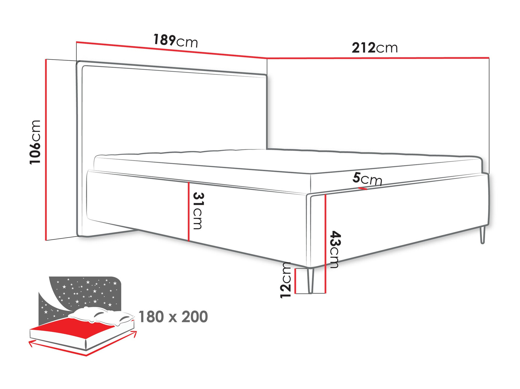 Кровать ComfiDream 193 (Poso 100)