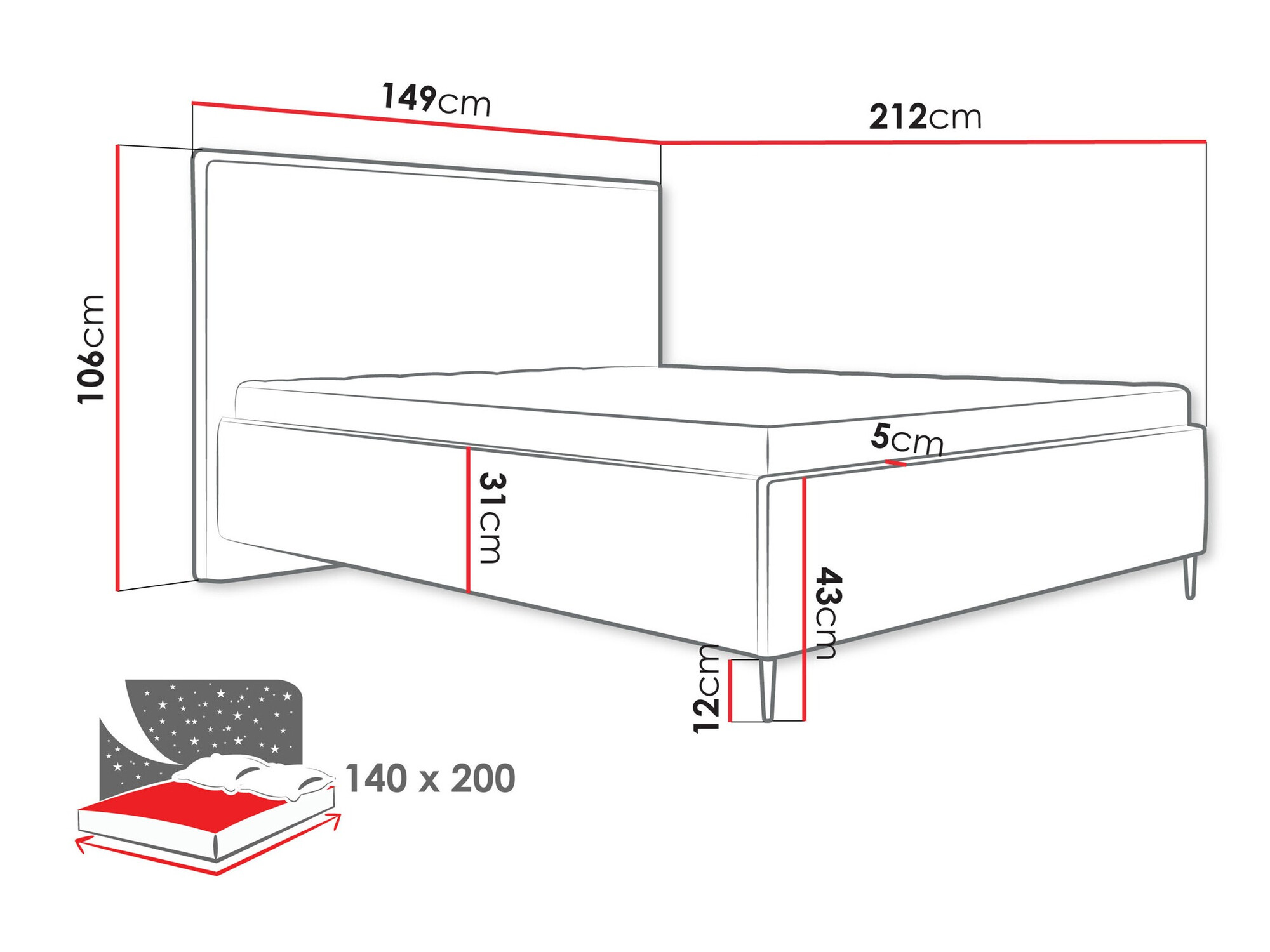 Кровать ComfiDream 193 (Poso 135)