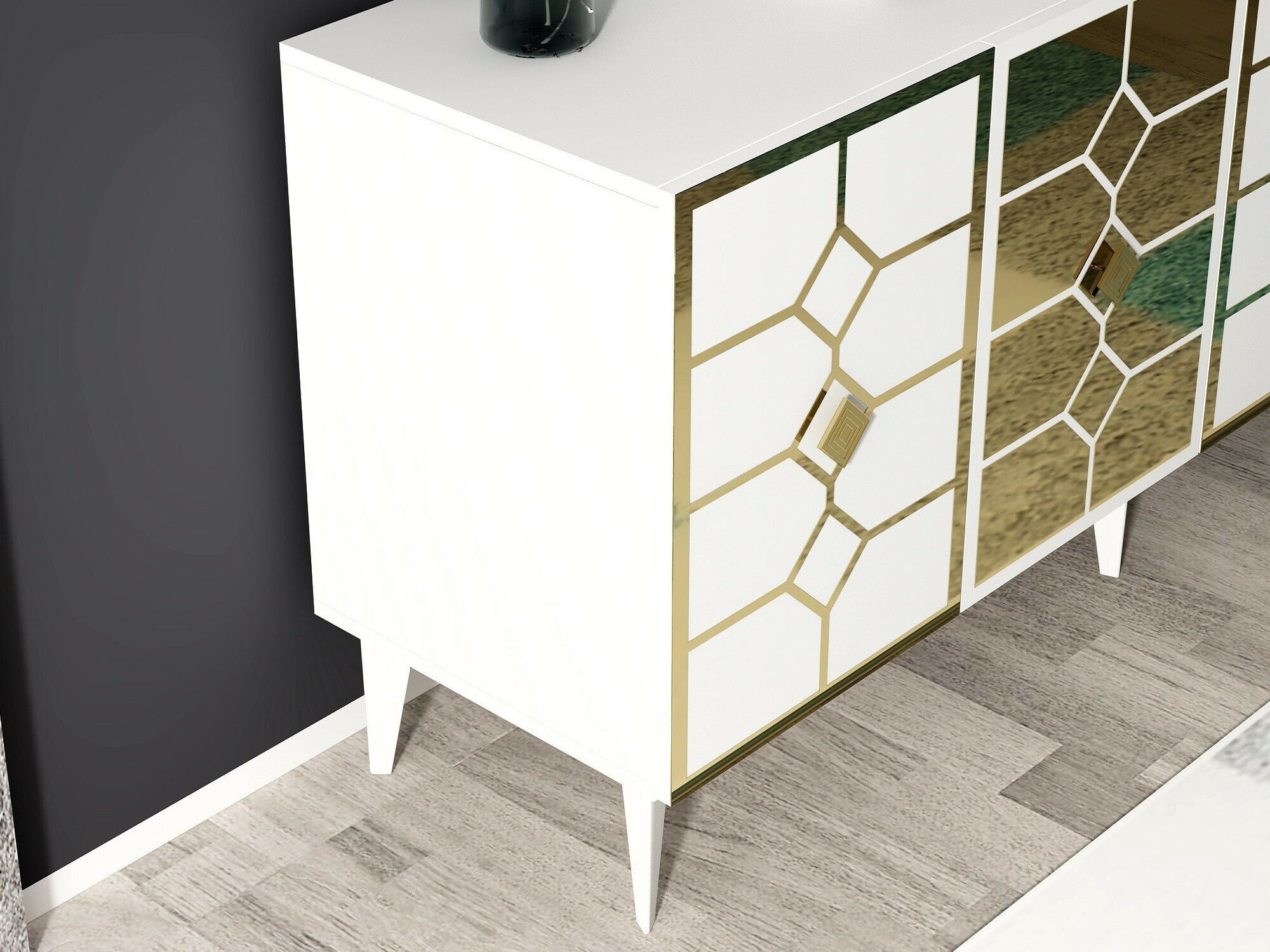 Skapis Kailua 2403 (Balts + Zelta)