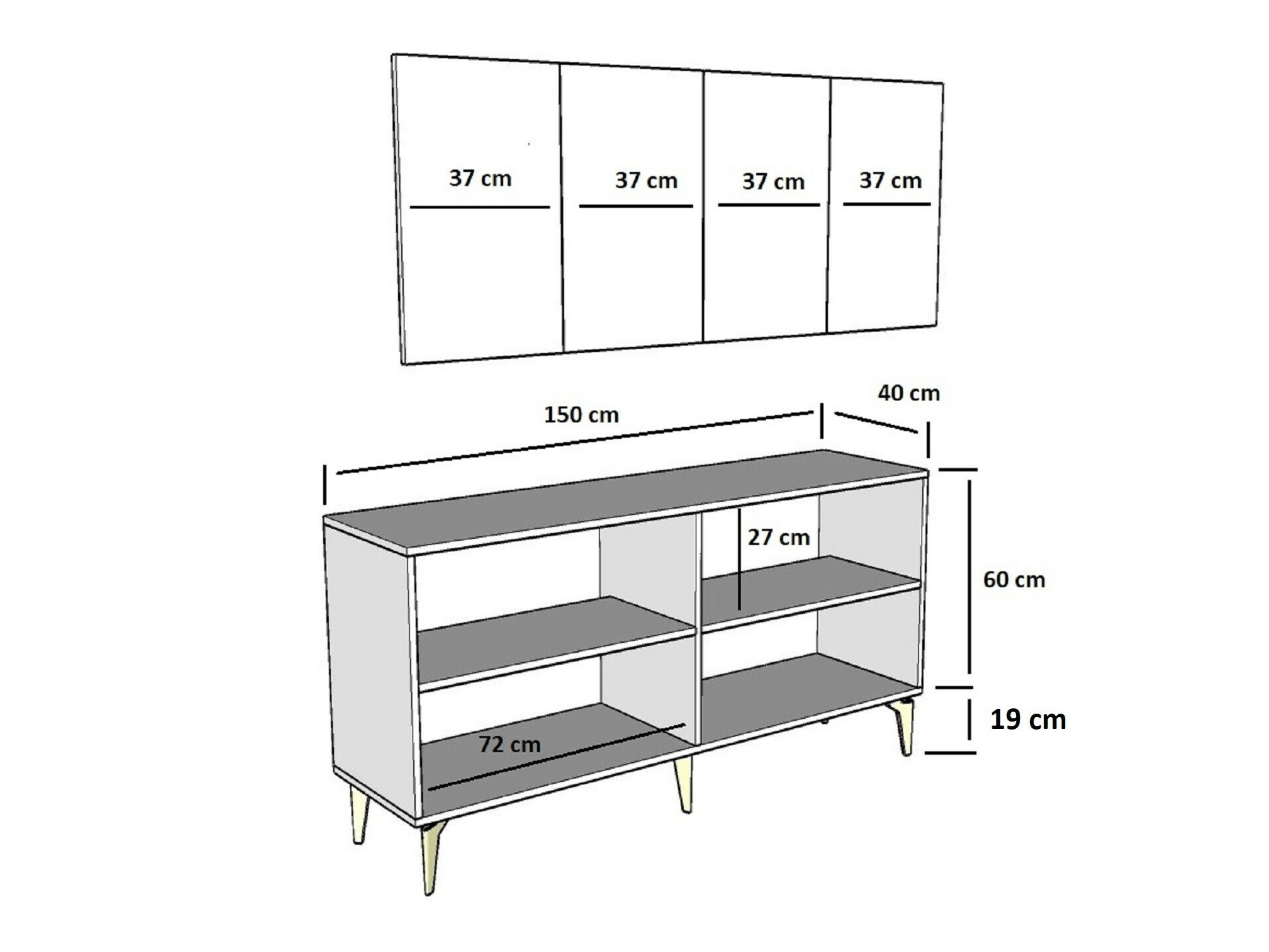 Skapis Kailua 2403 (Balts + Zelta)