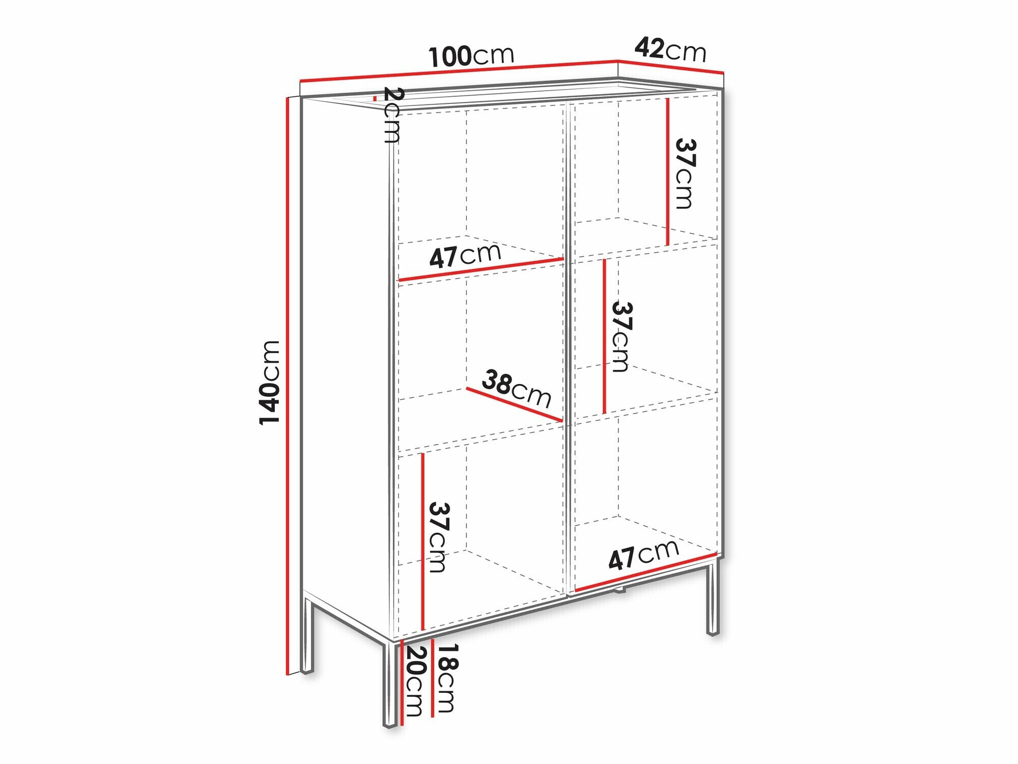 Plaukts Lunole 100 (Artisan ozols + Melns)