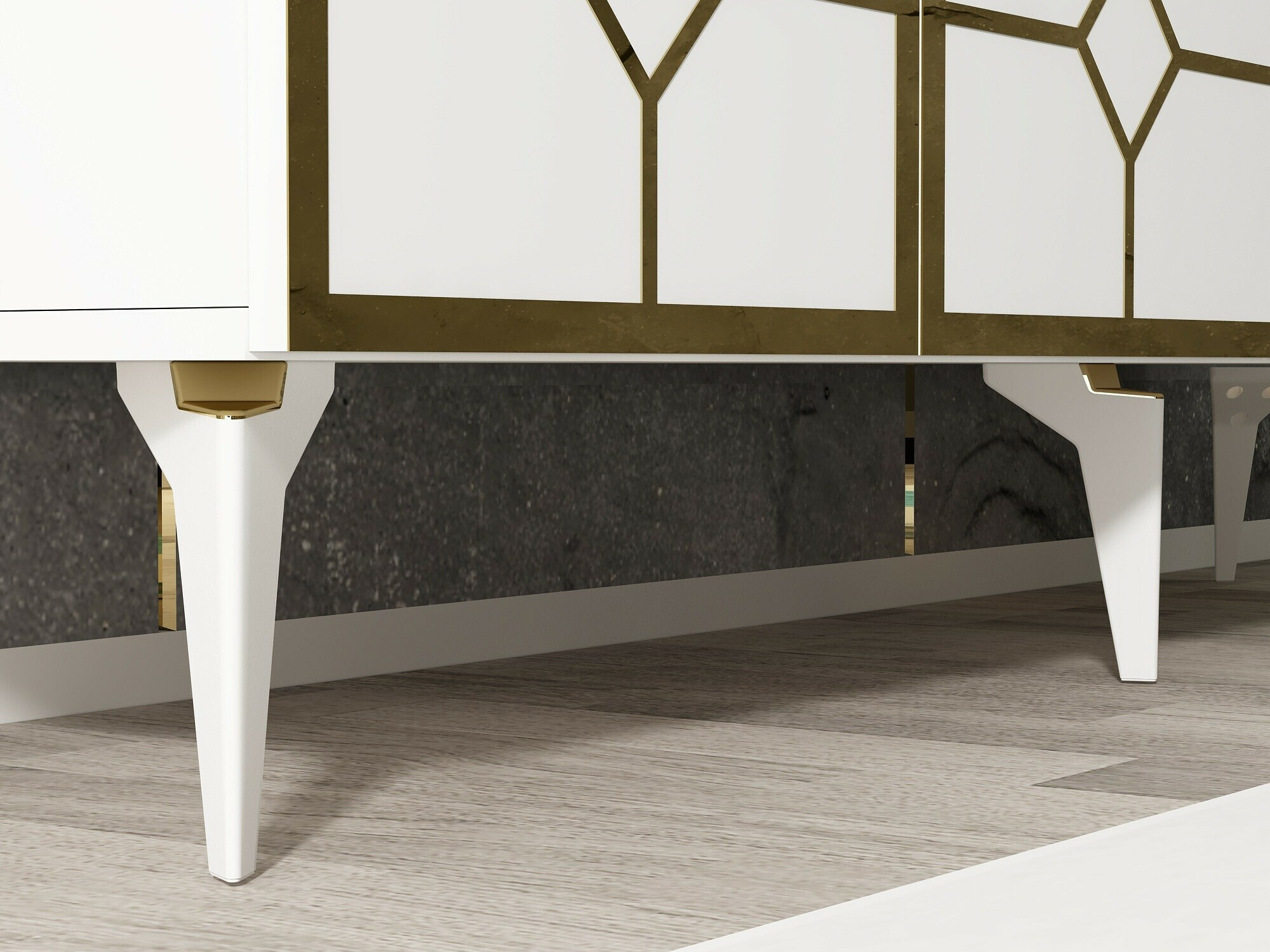 Шкафчик Kailua 2404 (Белый + Золотой)