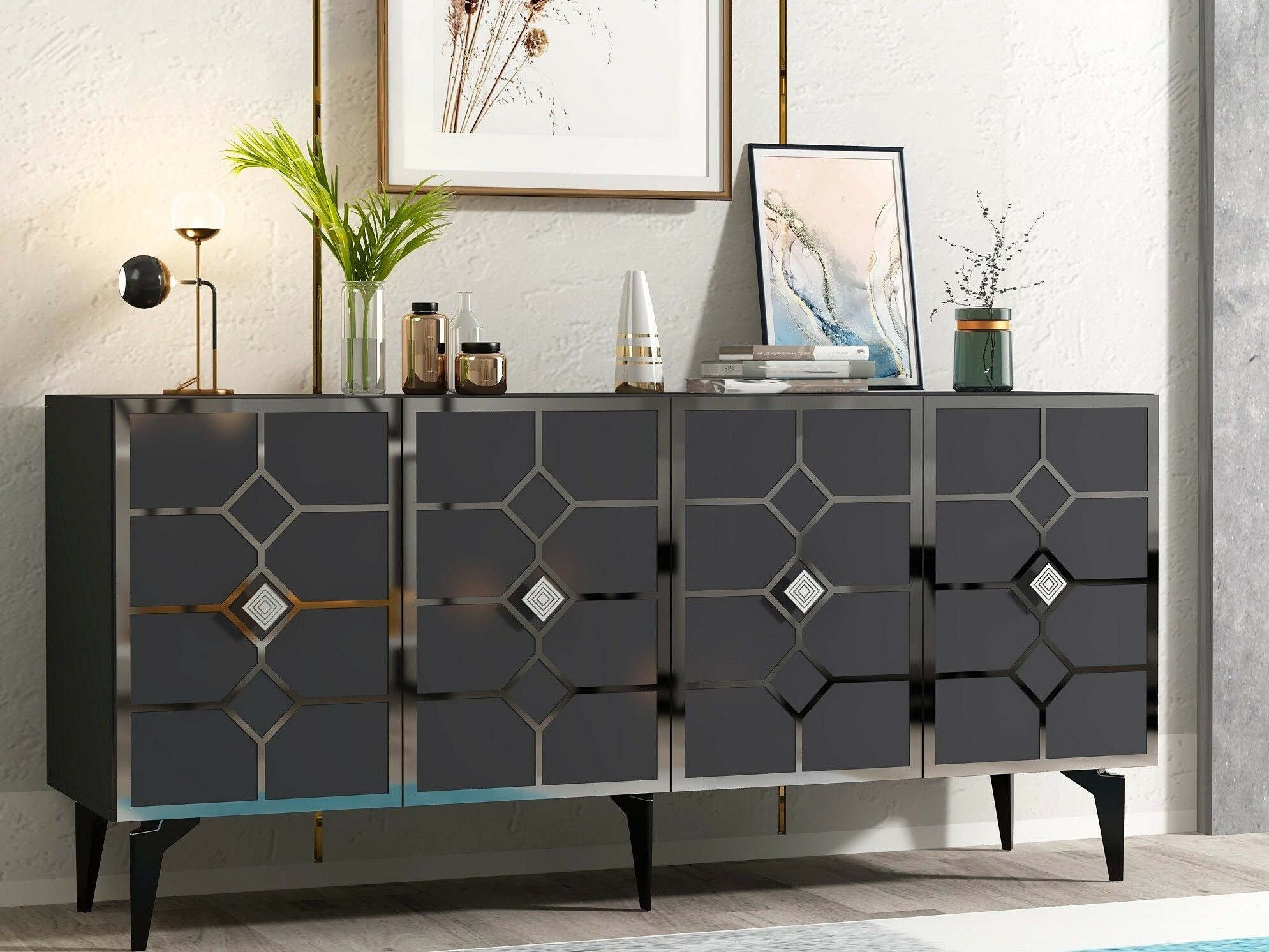 Skapis Kailua 2404 (Antracīts + Sudraba)