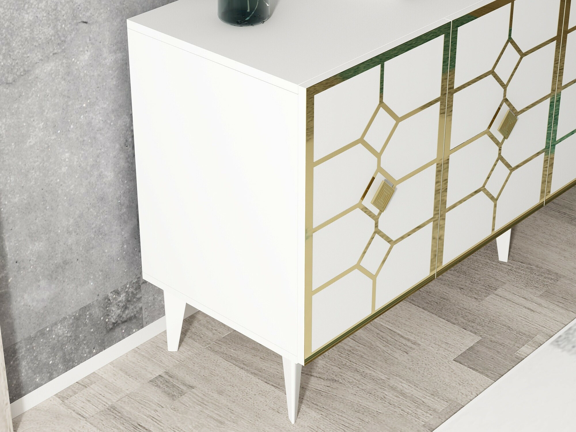 Skapis Kailua 2404 (Balts + Zelta)