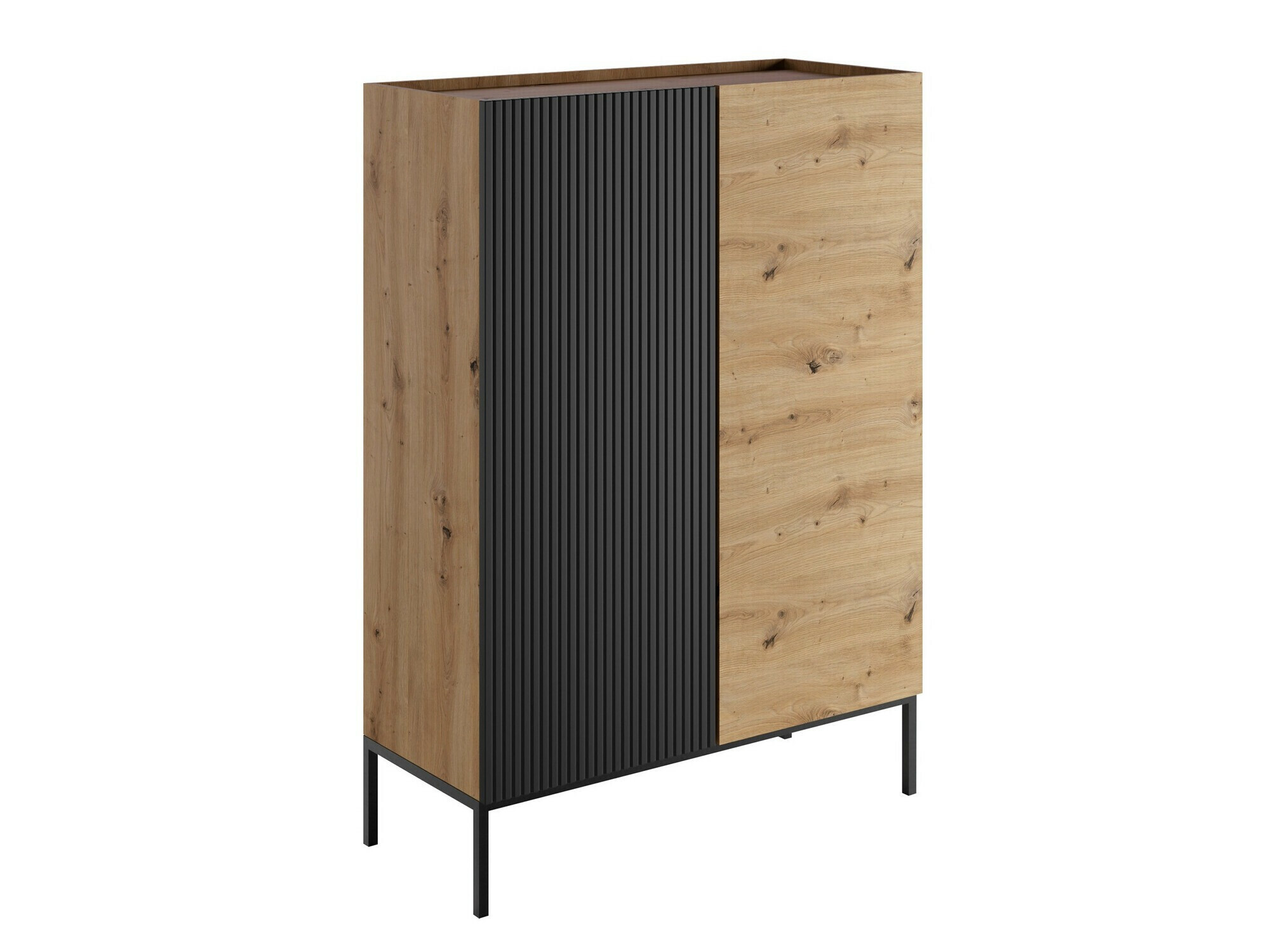 Стеллаж Lunole 100 (Artisan дуб + Чёрный)