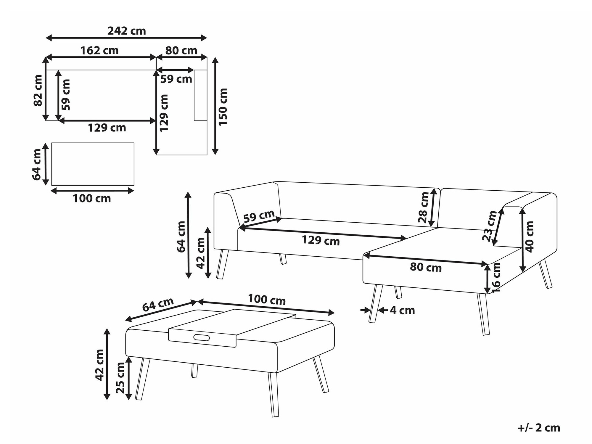 Dārza mēbeļu komplekts Berwyn 2543