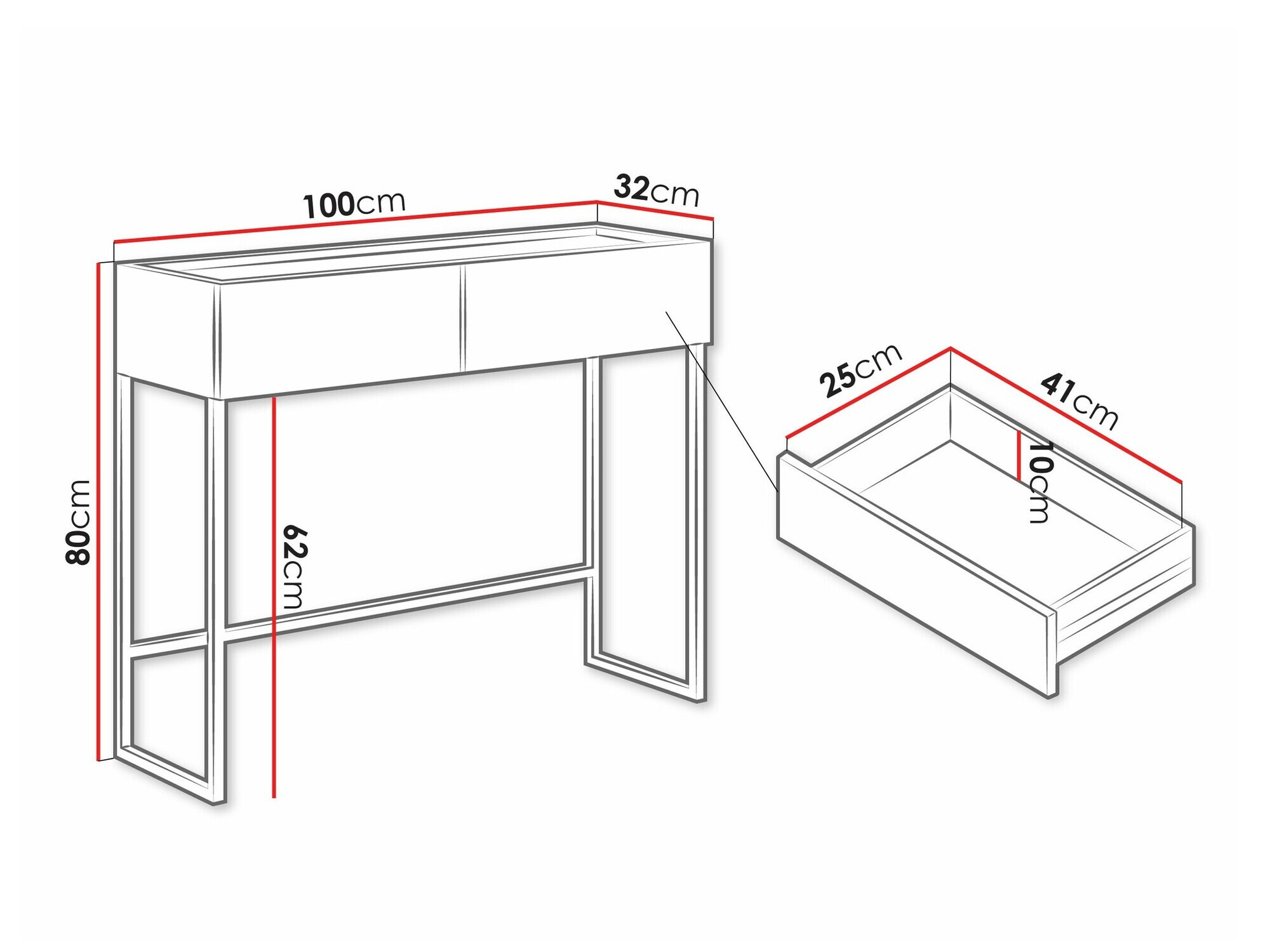 Konsole Lunole 103 (Artisan ozols + Melns)