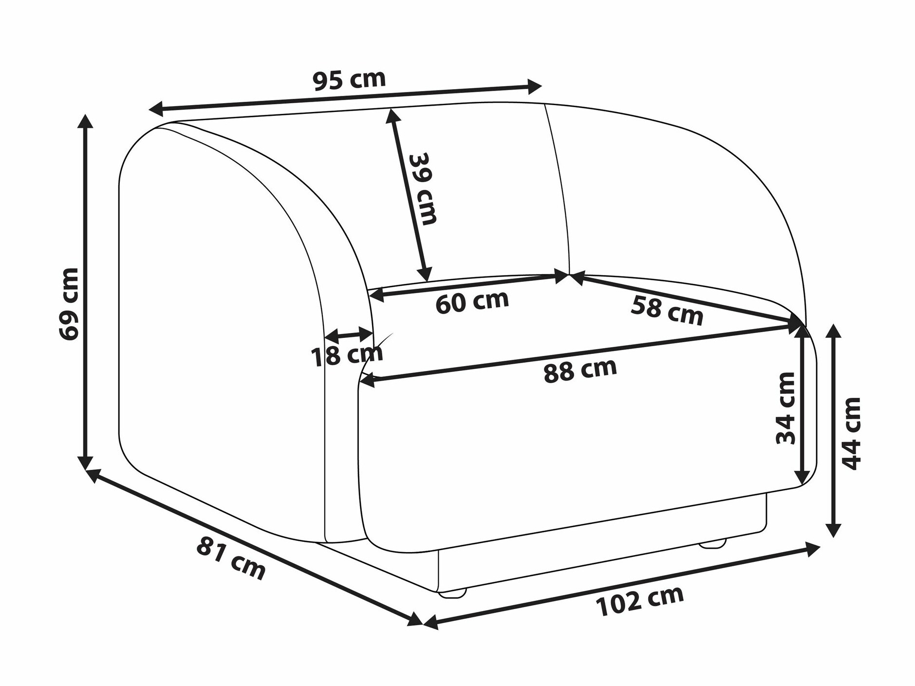 Krēsls Berwyn 2542 (Pelēks)