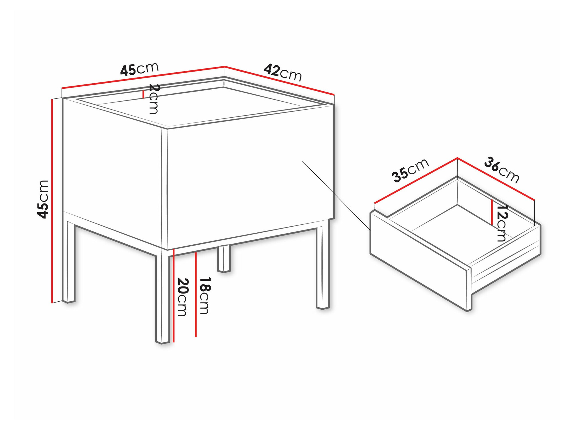 Прикроватная тумбочка Lunole 106 (Artisan дуб + Чёрный)