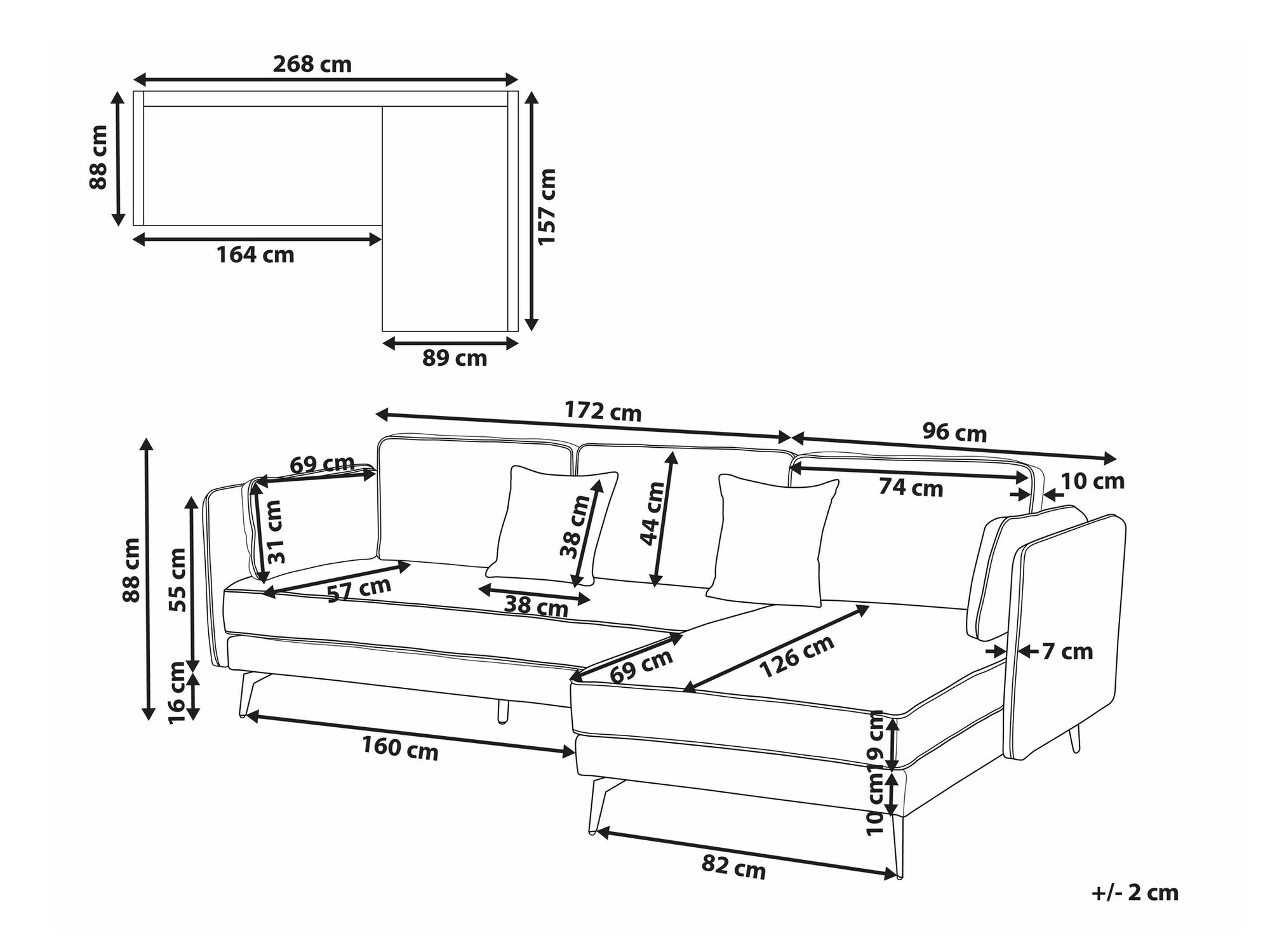 Угловой диван Berwyn 622 (Белый)
