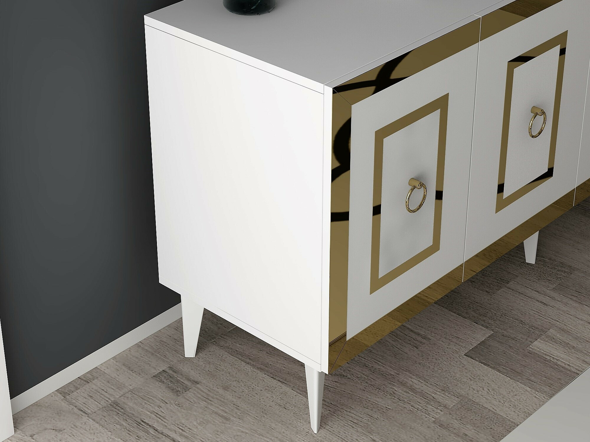 Шкафчик Kailua 2408 (Белый + Золотой)