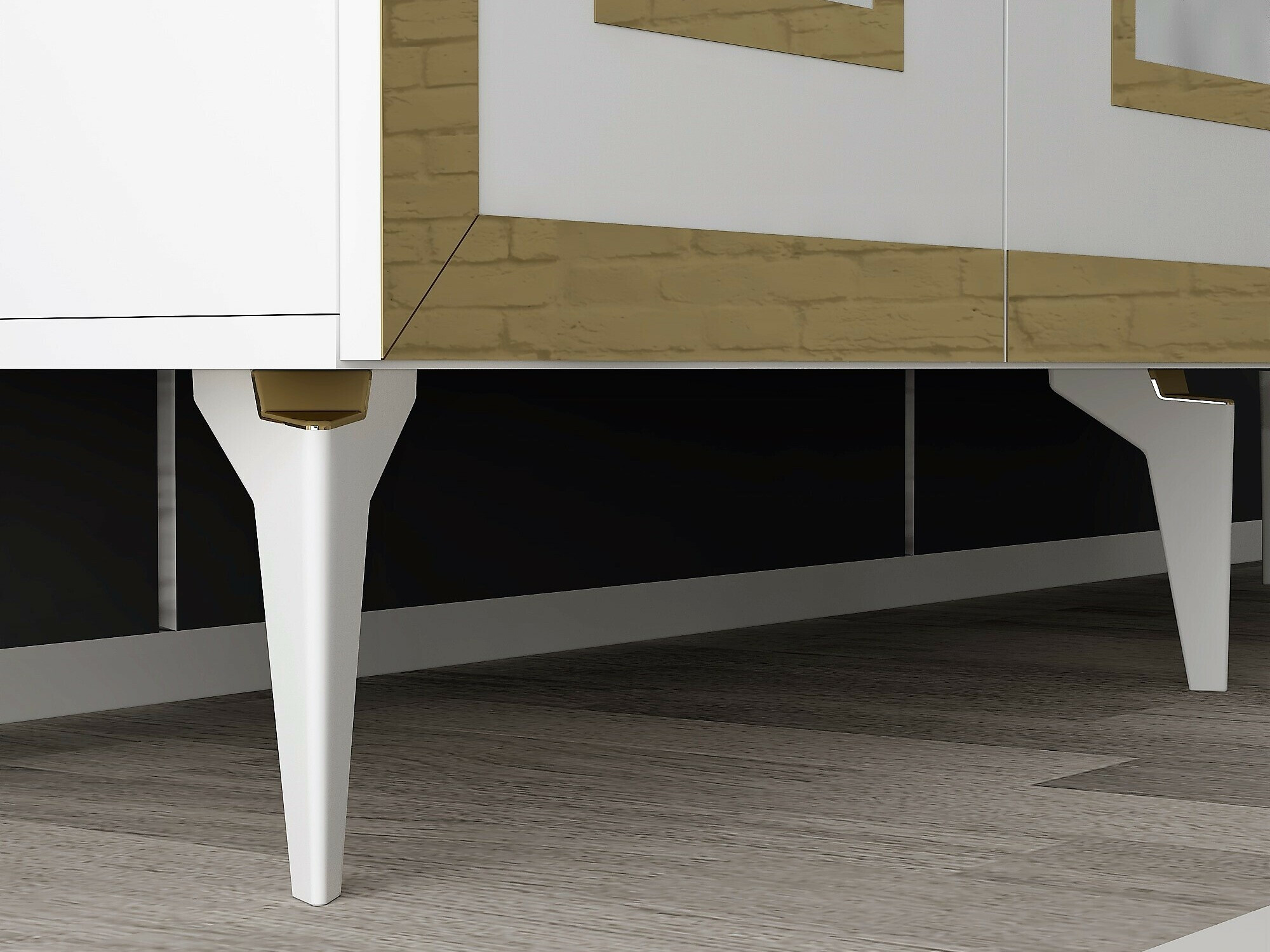 Шкафчик Kailua 2408 (Белый + Золотой)