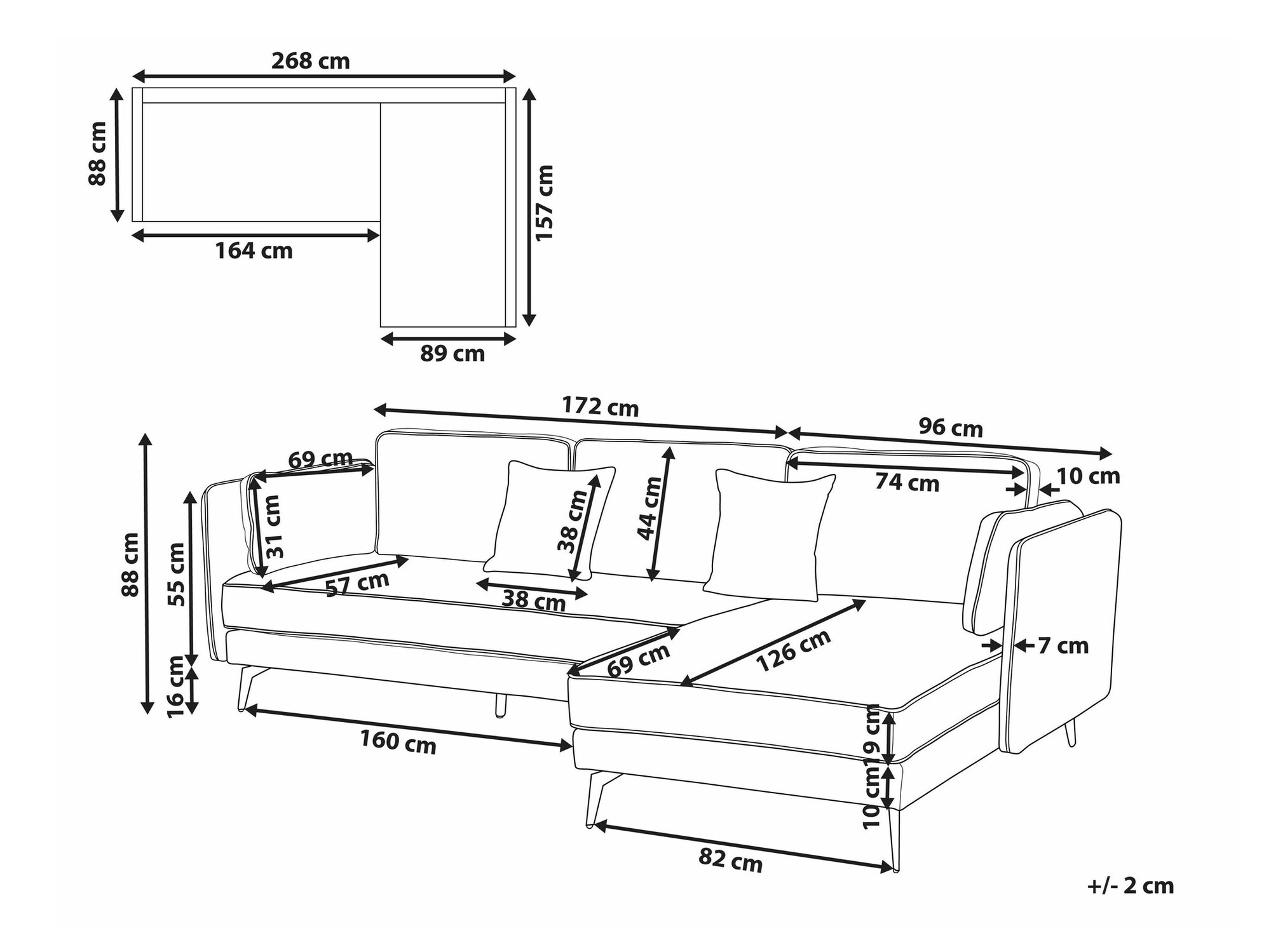 Stūra dīvāns Berwyn 622 (Gaiši brūns)