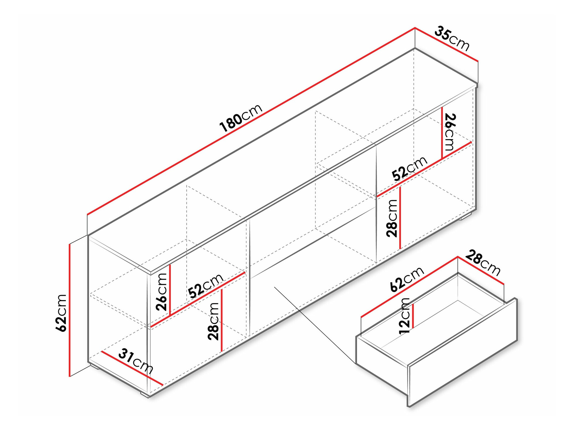 TV galds Sarasota 190 (Grafīts)
