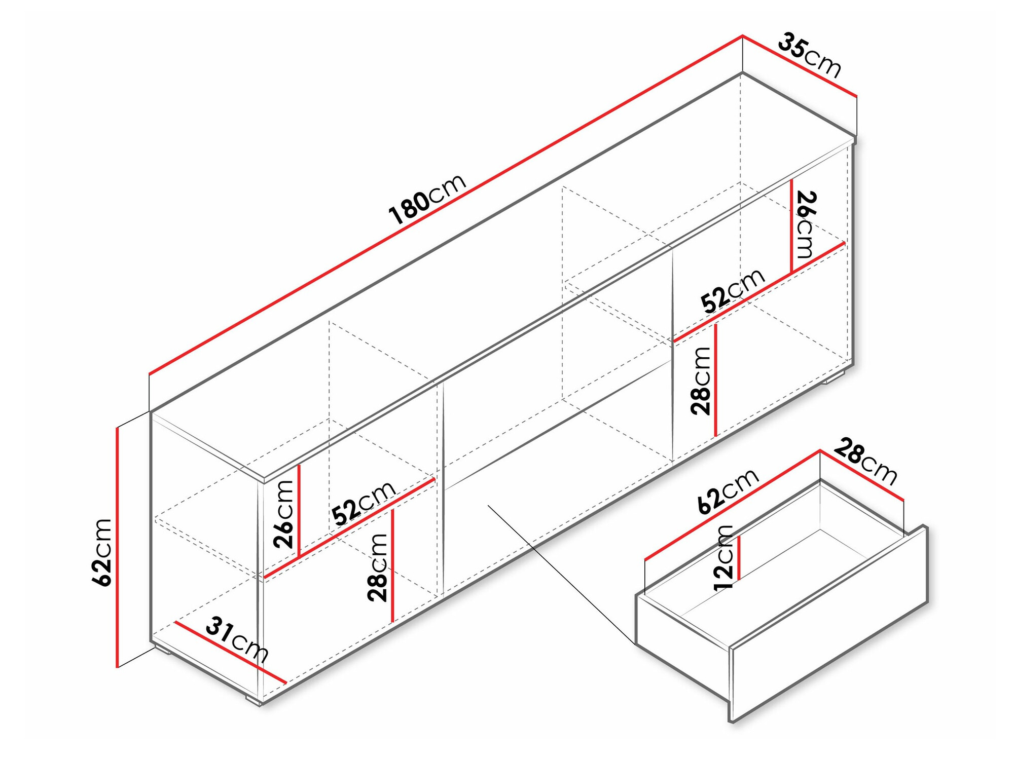 ТВ тумба Sarasota 190 (Графит)